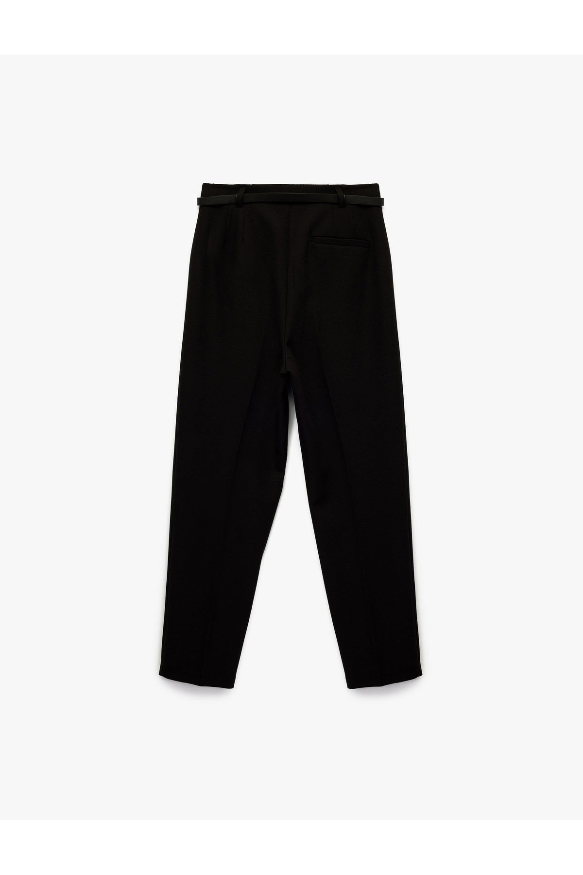 Slim Fit Yüksek Bel Kemerli Cigarette Kumaş Pantolon