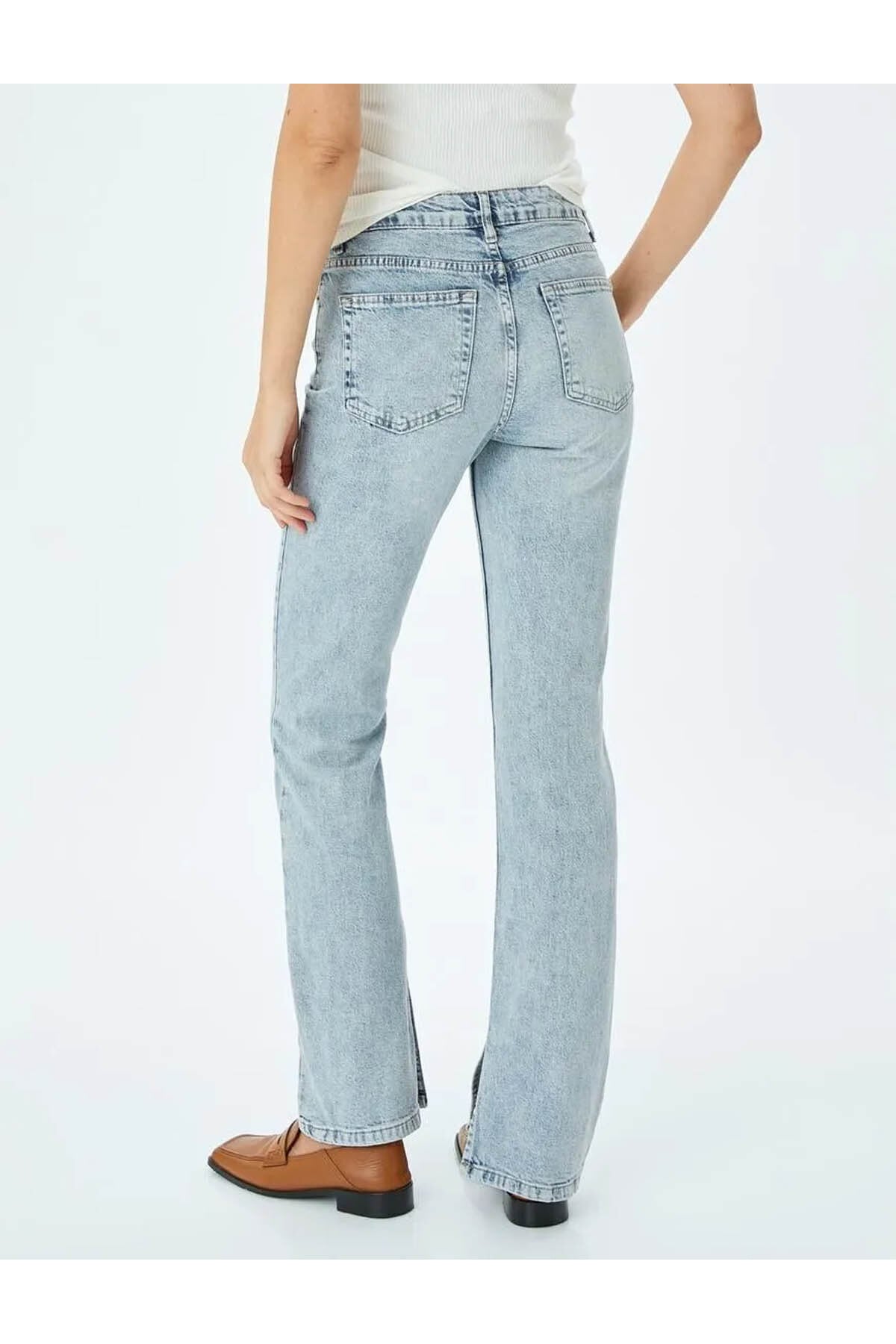 Slim Flare-Yüksek Bel İspanyol Paça Skinny Fit indigo Kadın Jean Pantolon 5SAL40044MD