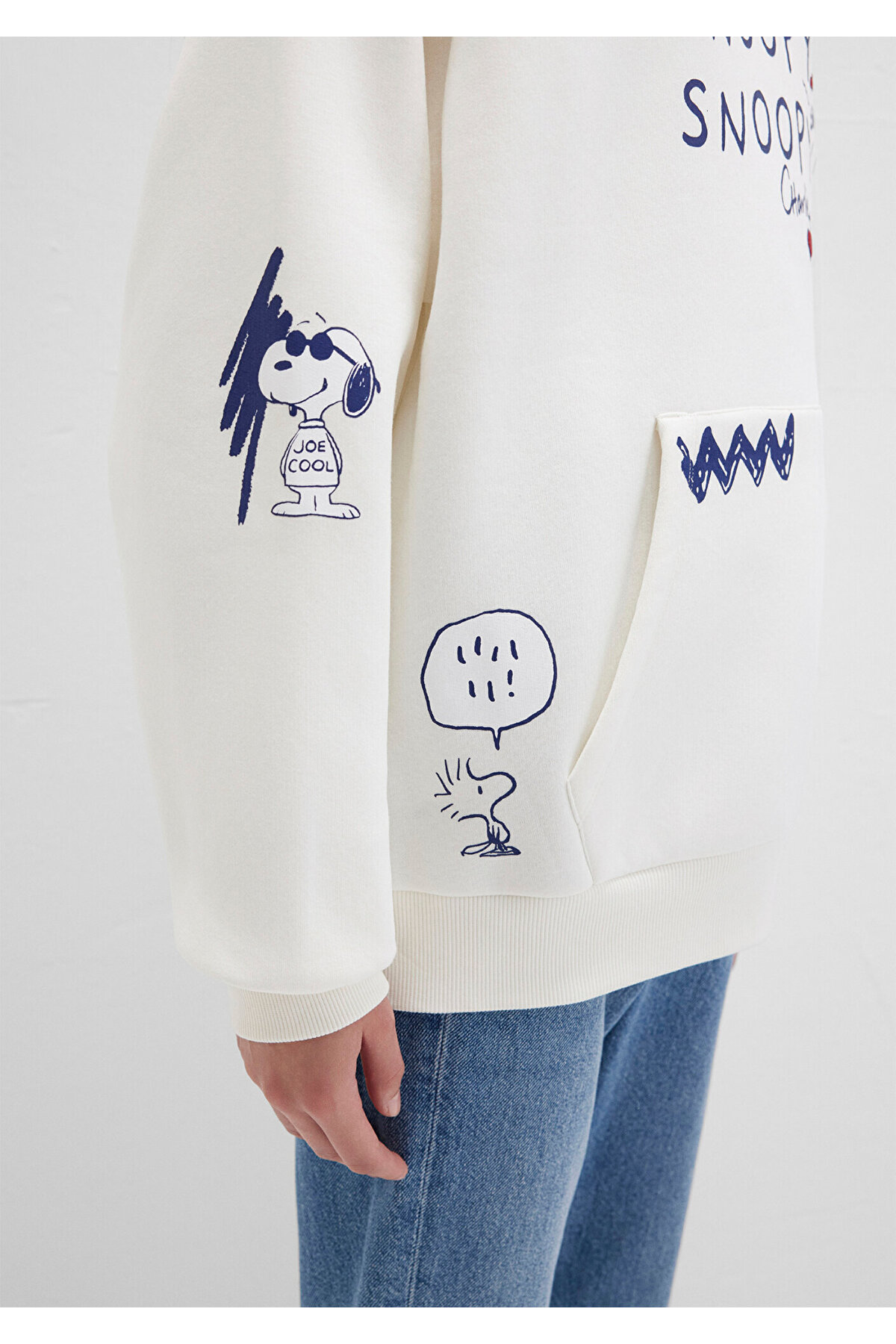 Snoopy Baskılı Ekru Sweatshirt 1S10470-80194
