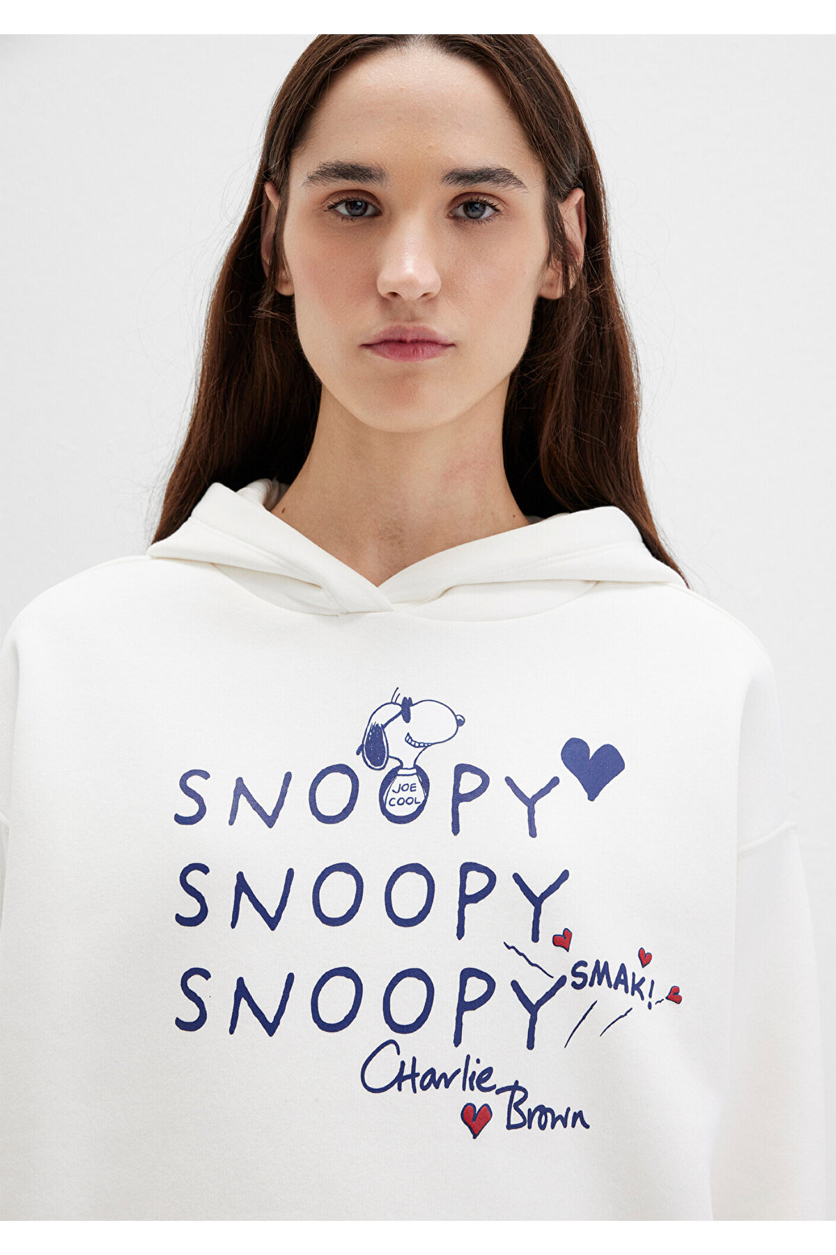 Snoopy Baskılı Ekru Sweatshirt 1S10470-80194