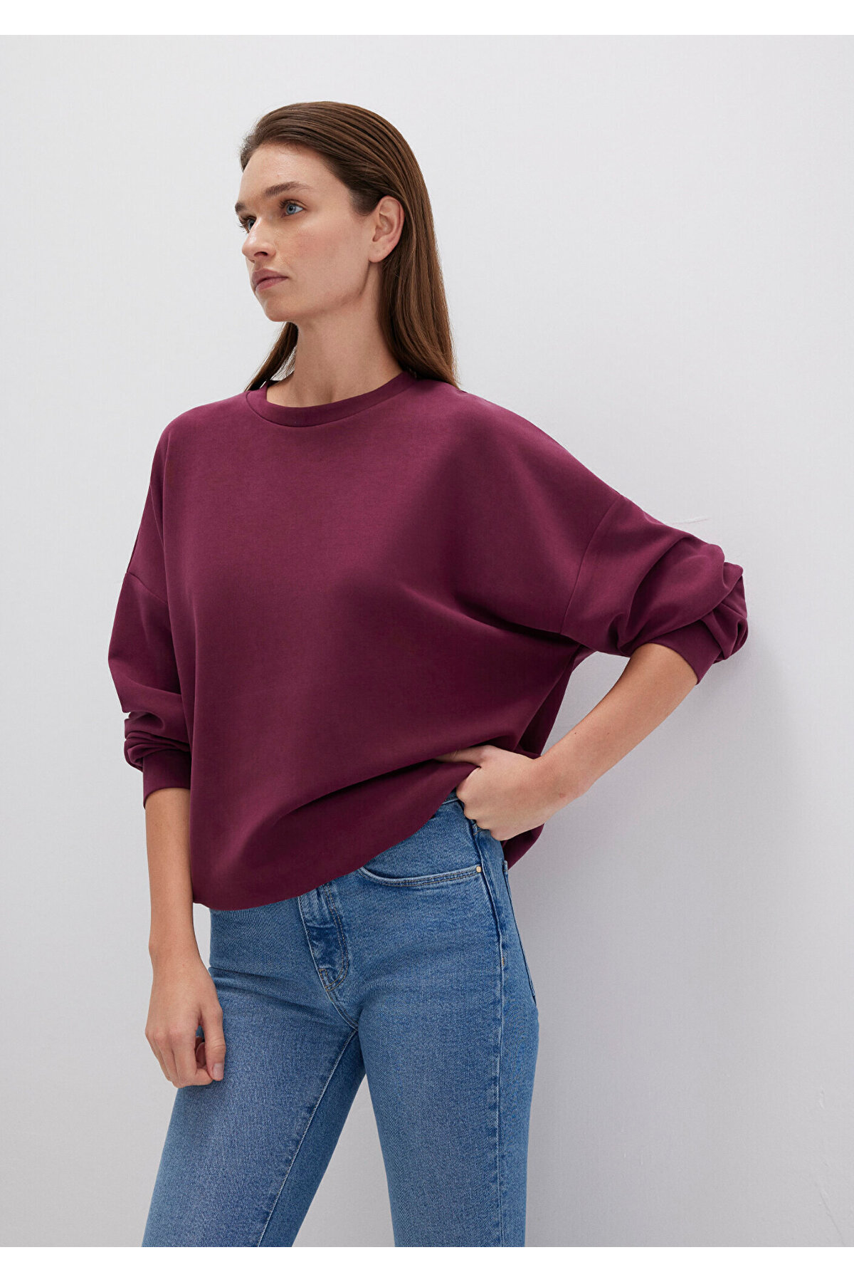 Soft-Premium Bordo (TENCEL™) Modal Karışımlı Sweatshirt 168837-70426