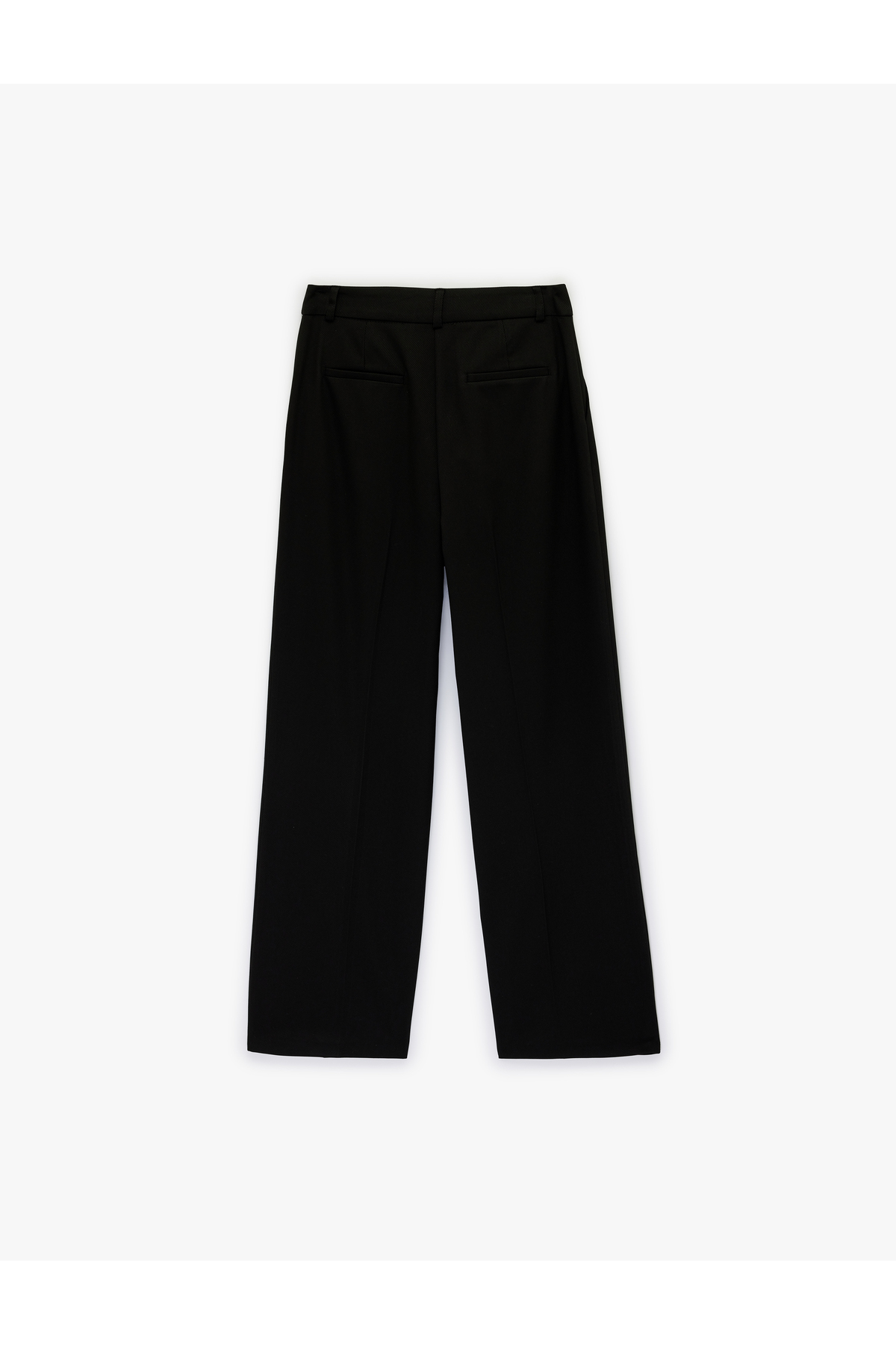Standart Bel Cepli Düz Bol Paça Kumaş Pantolon