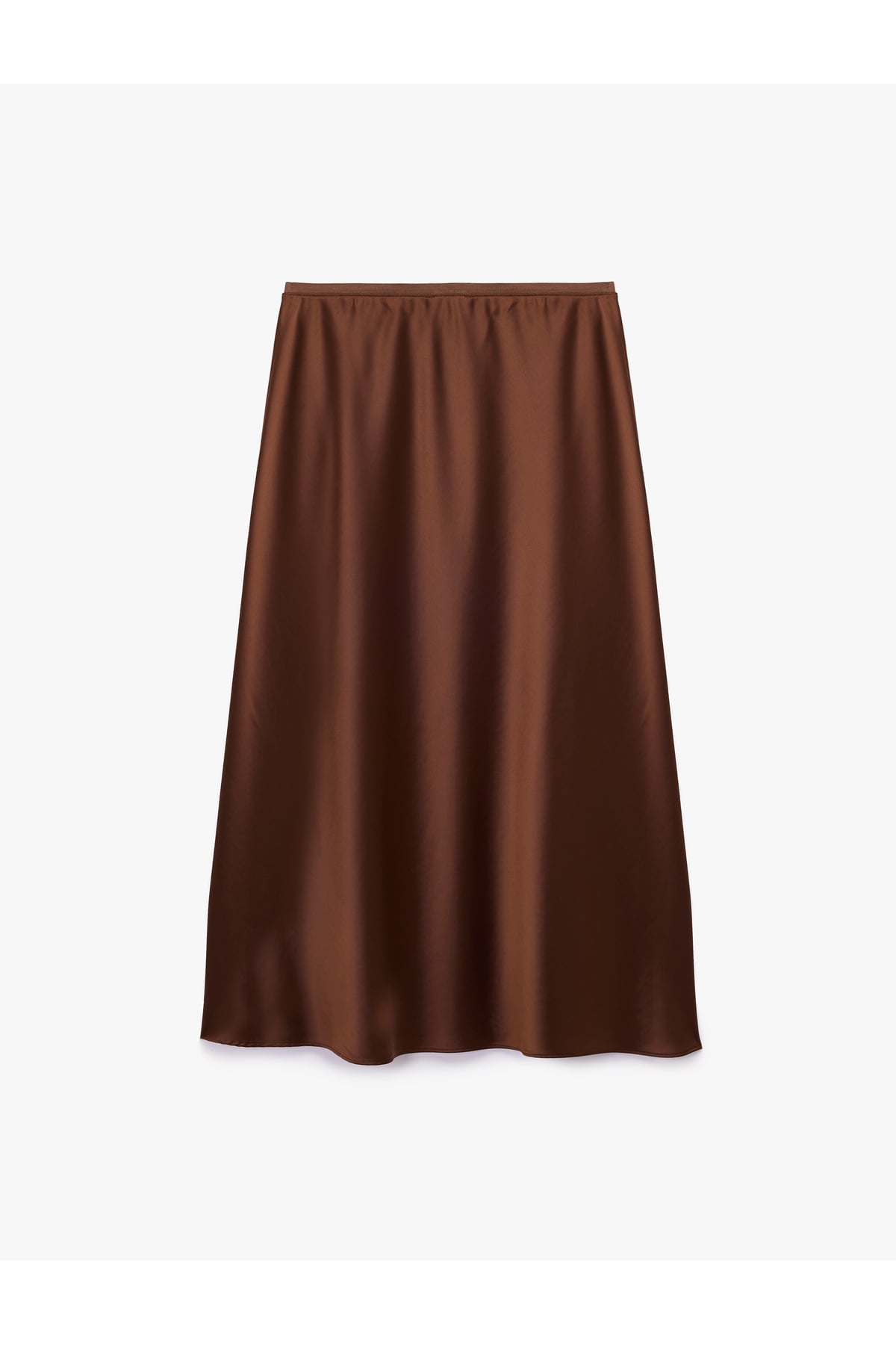 Standart Bel Regular Fit Saten Midi Etek