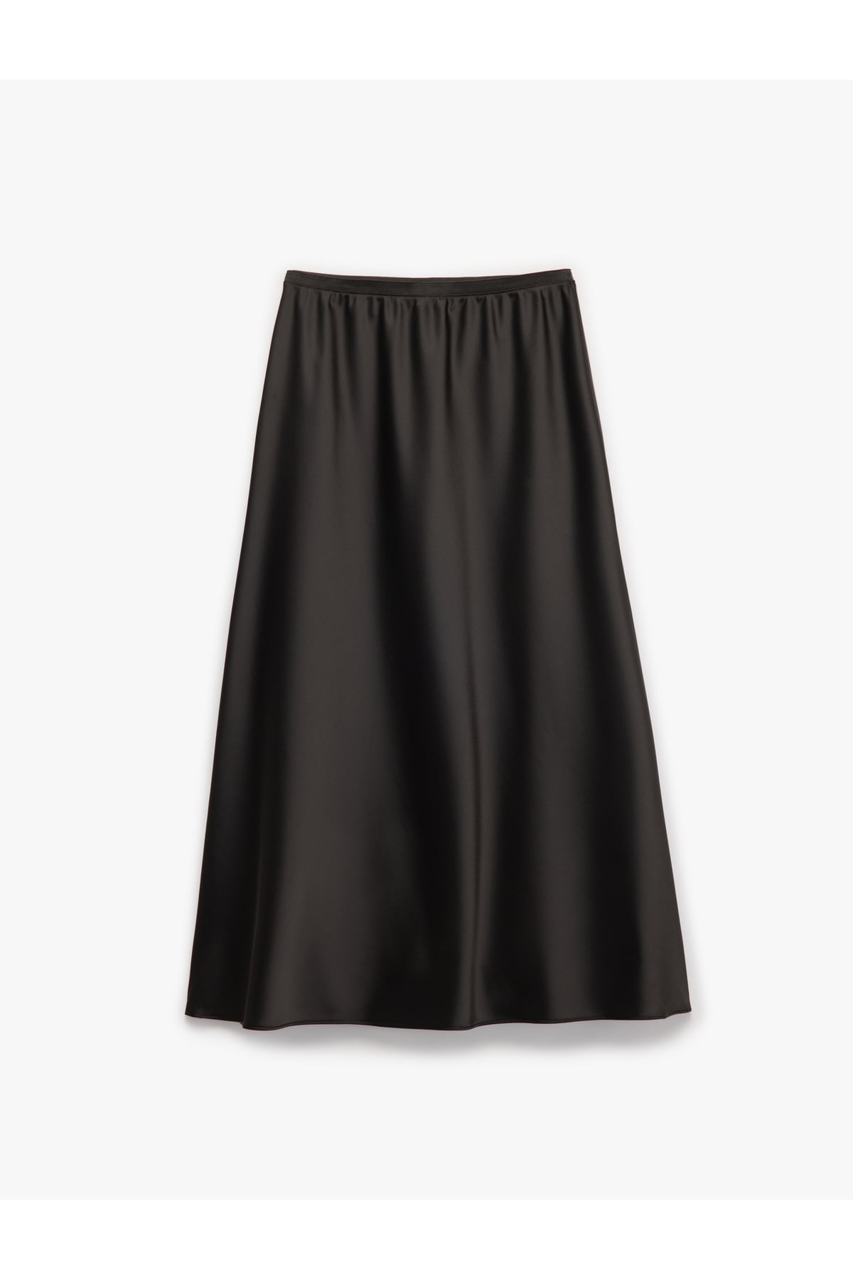 Standart Bel Regular Fit Saten Midi Etek