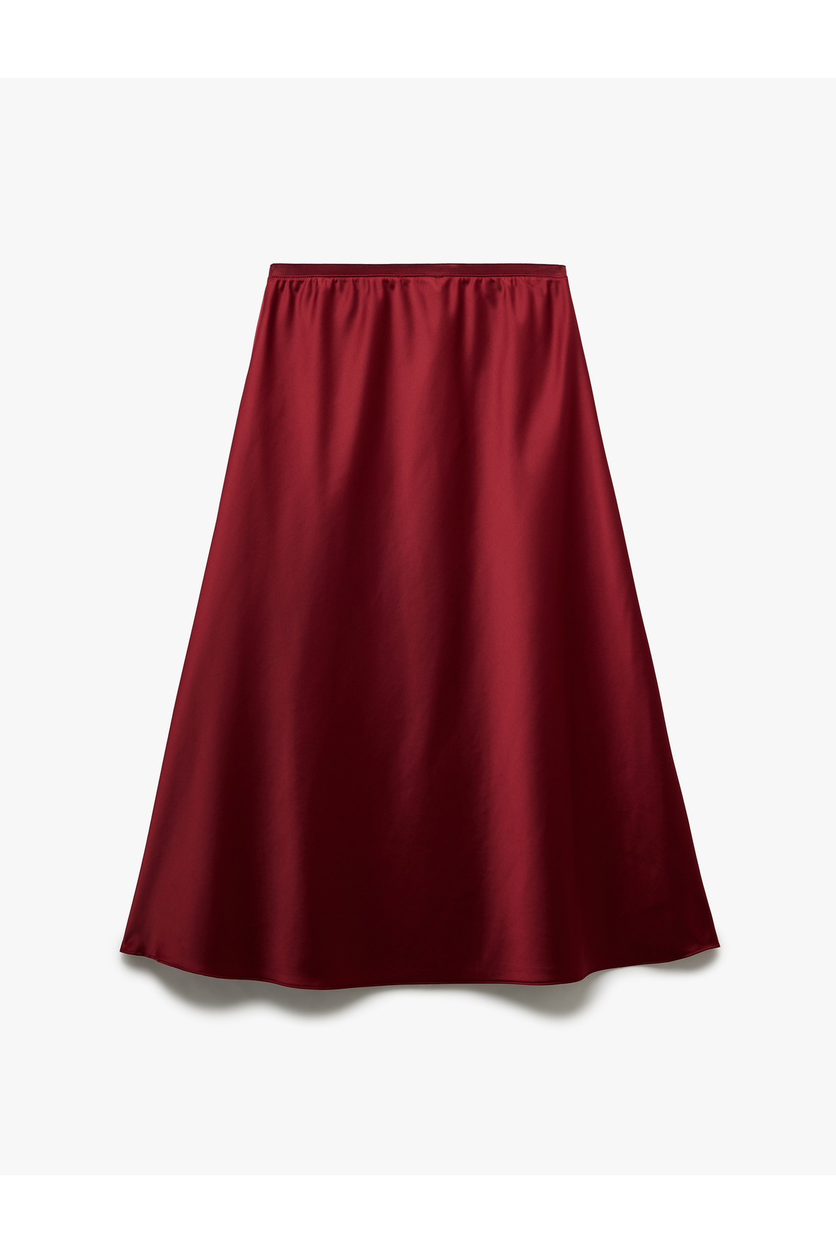 Standart Bel Regular Fit Saten Midi Etek