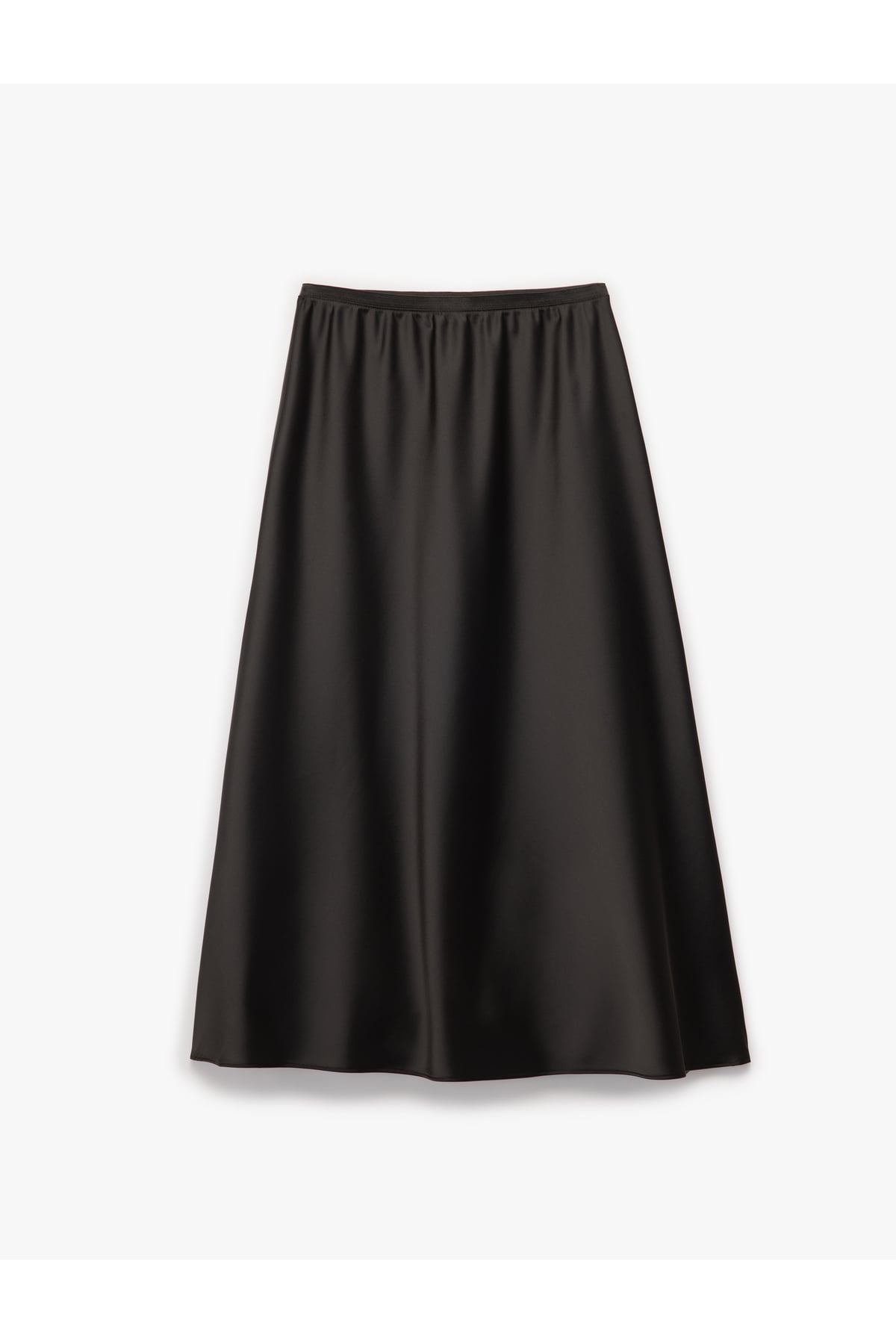 Standart Bel Regular Fit Saten Midi Etek