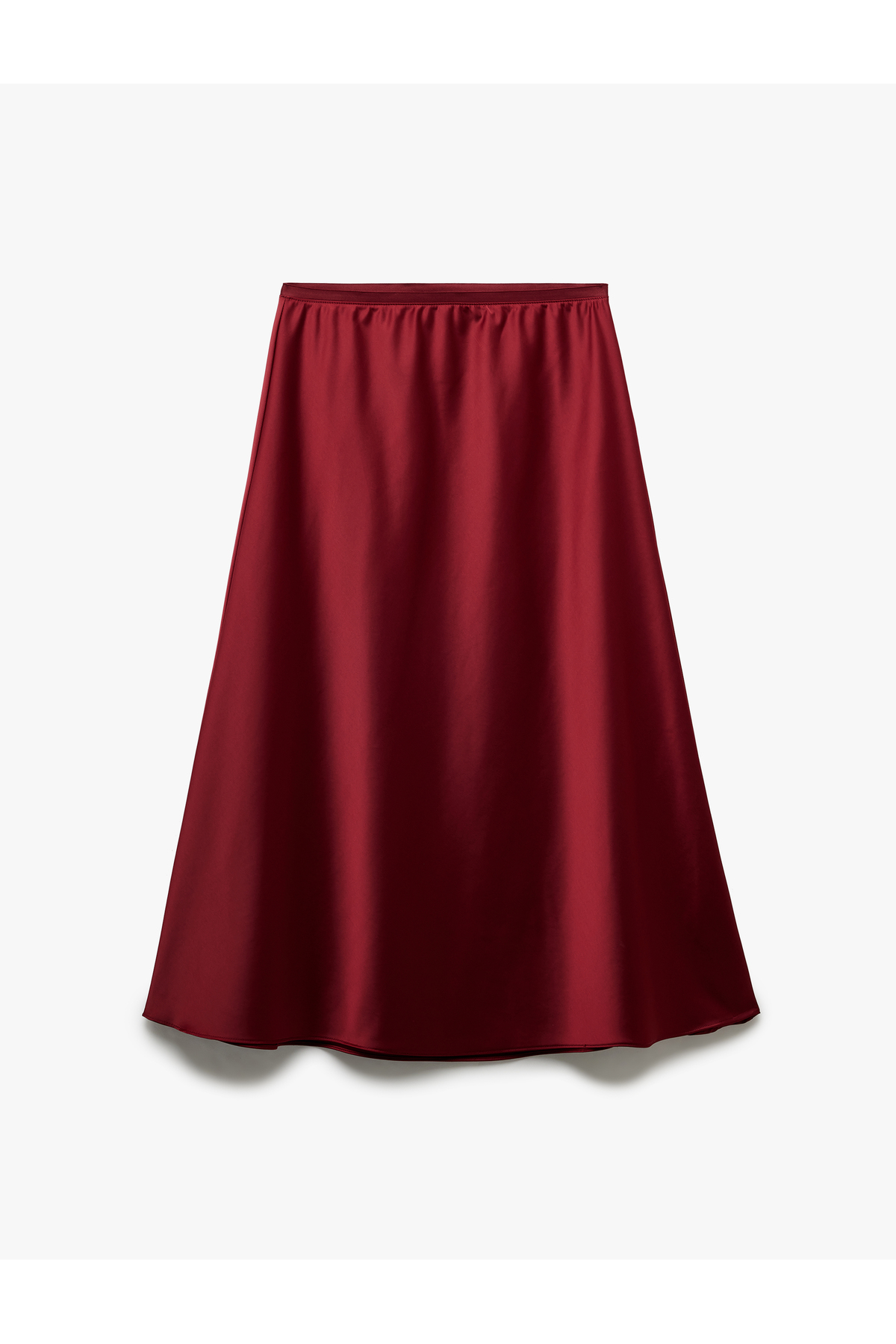 Standart Bel Regular Fit Saten Midi Etek