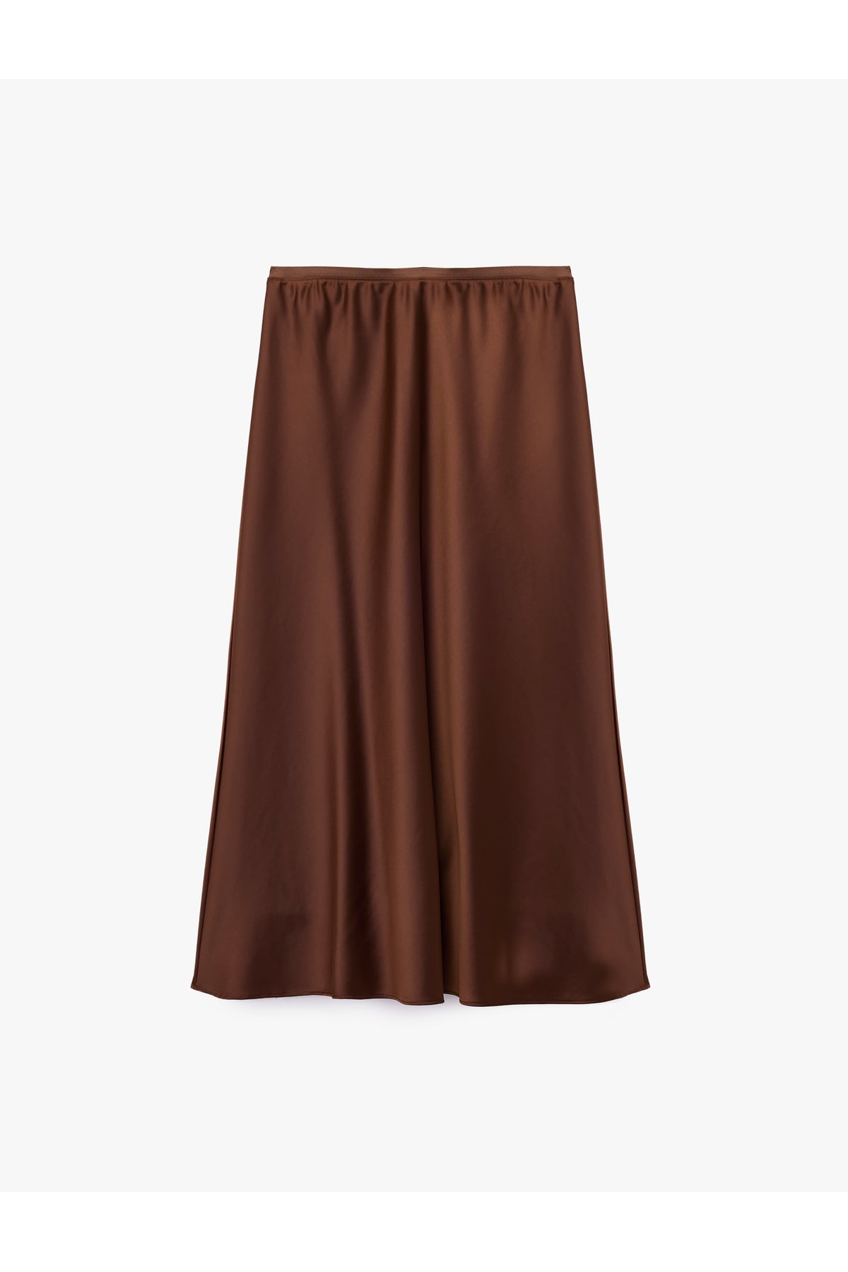 Standart Bel Regular Fit Saten Midi Etek