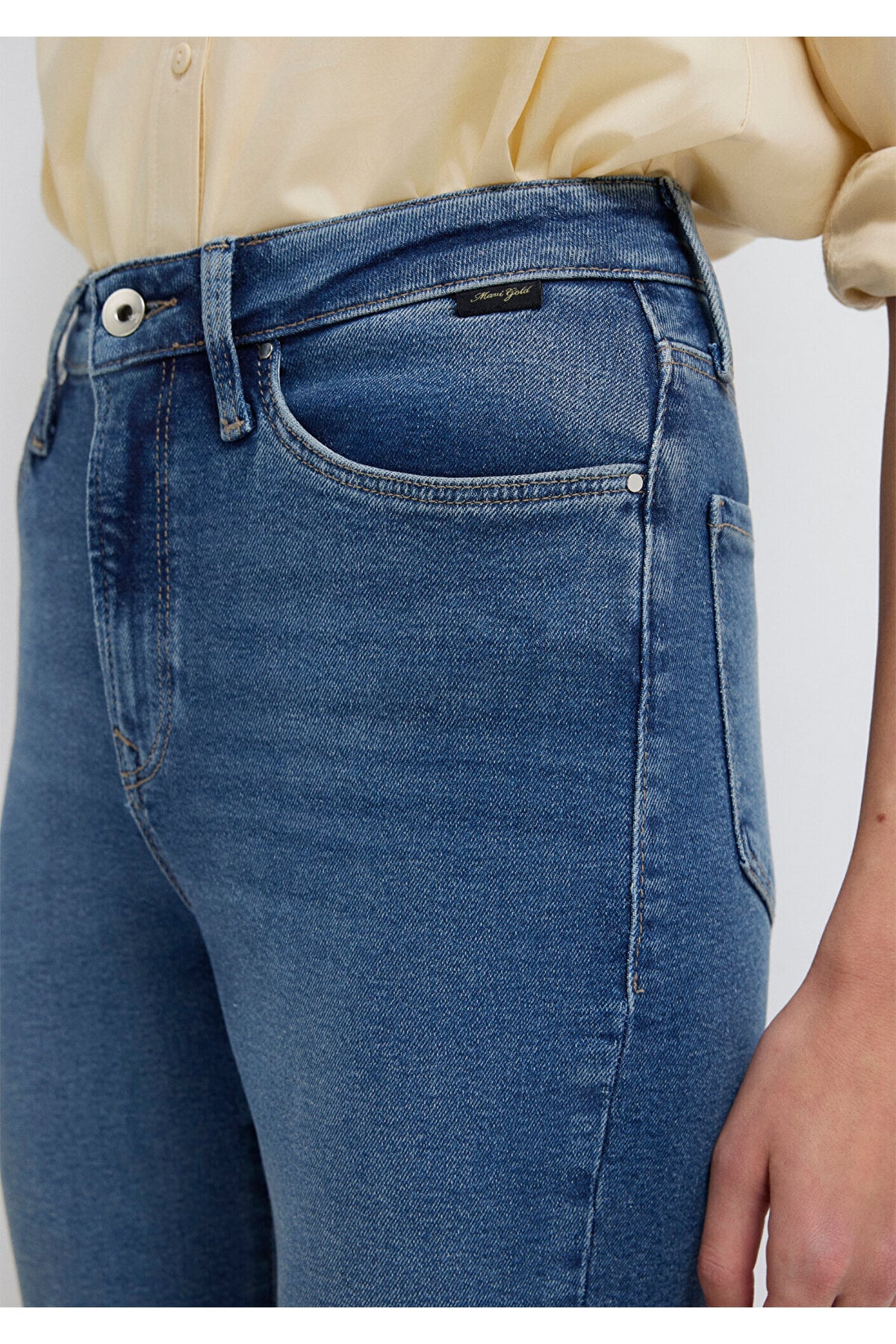 Star Gold Shape Puslu Koyu Jean Pantolon 101077-90534