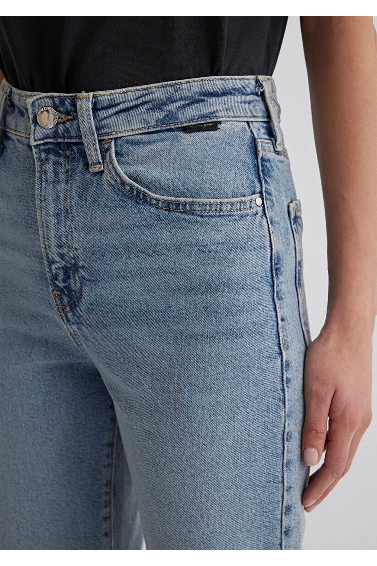 Star Indigo Ripped Gold Icon Kadın Jean Pantolon (101077-30503)