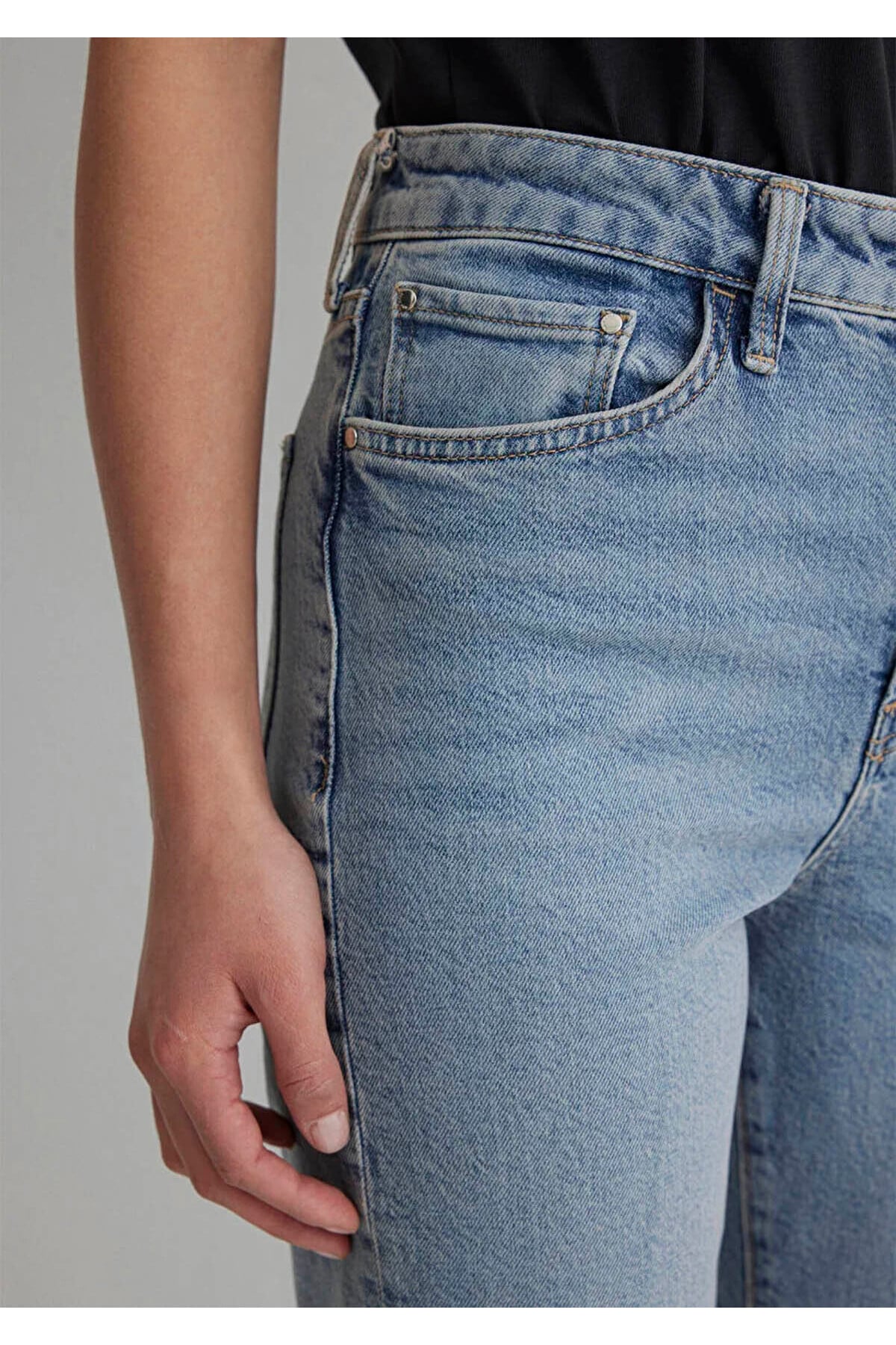 Star Indigo Ripped Gold Icon Kadın Jean Pantolon (101077-30503)