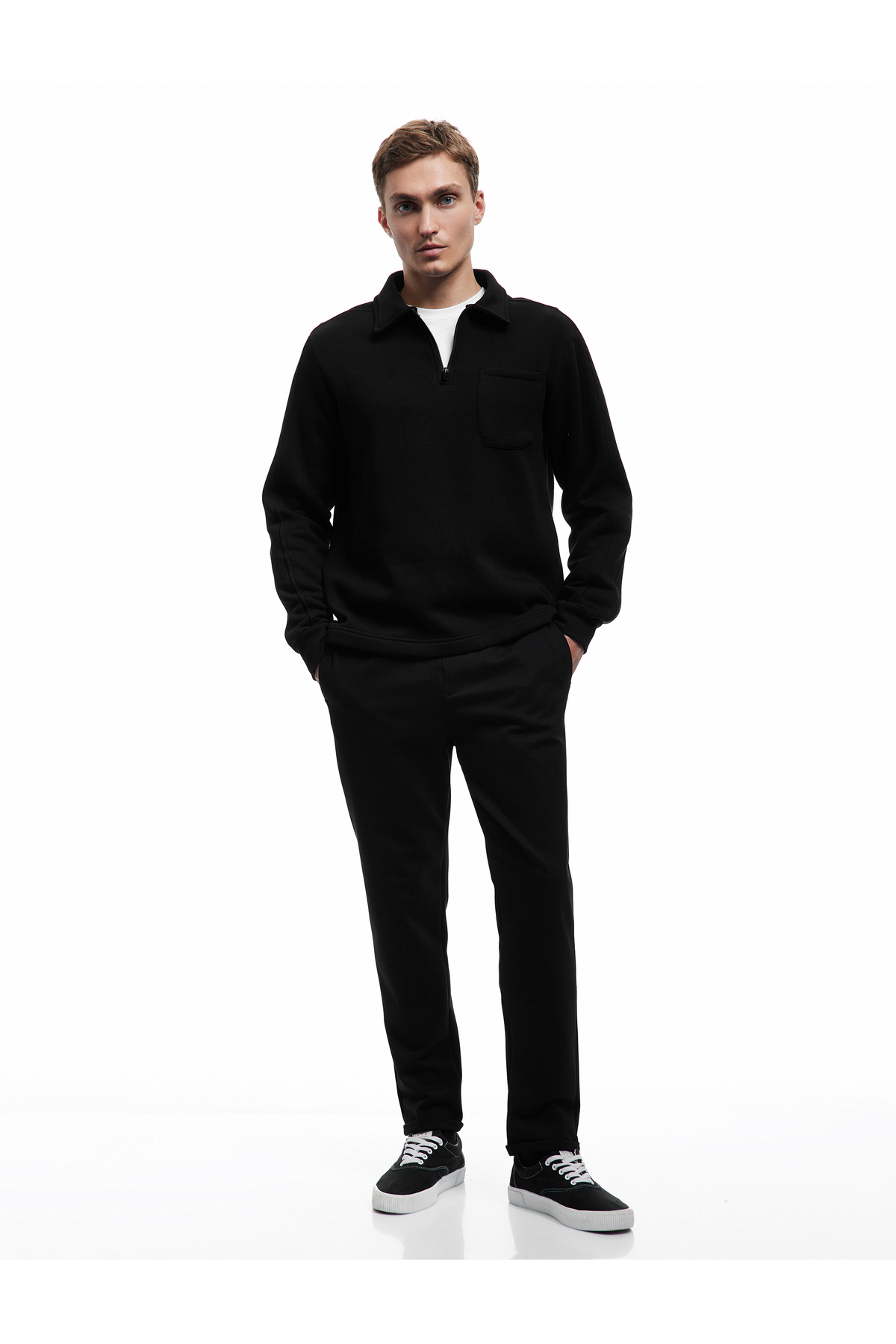 Straight Fit Cep Detaylı Rahat Kesim Beli Bağcıklı Pantolon