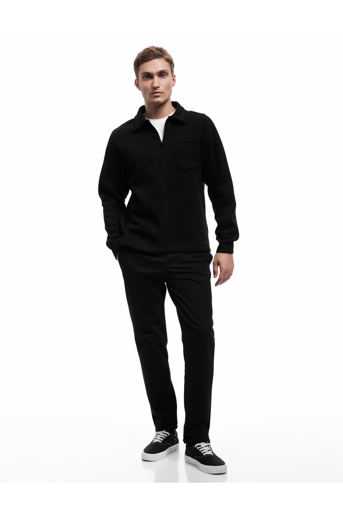Straight Fit Cep Detaylı Rahat Kesim Beli Bağcıklı Pantolon