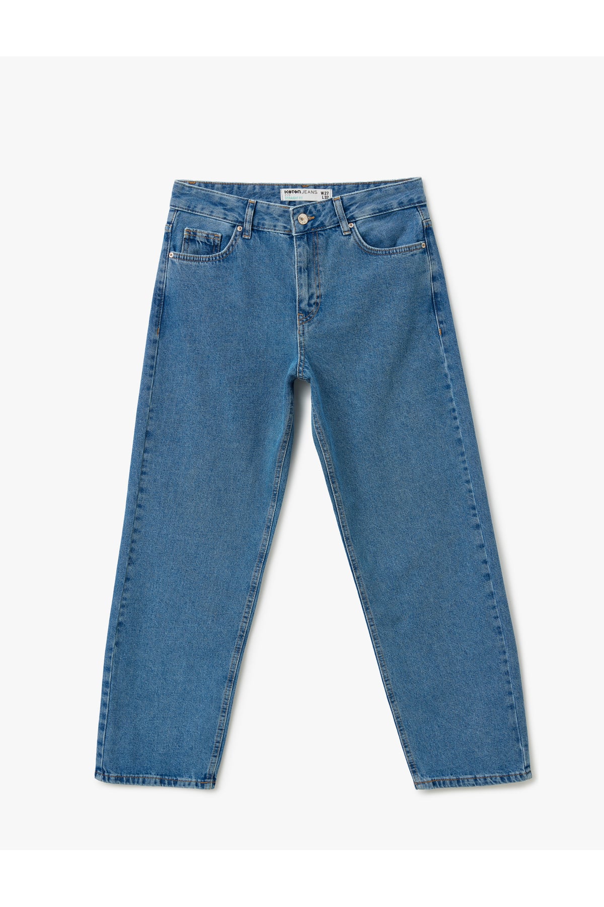 Straight Fit Düz Paça Cepli Denim Pantolon - Straight Fit Jeans