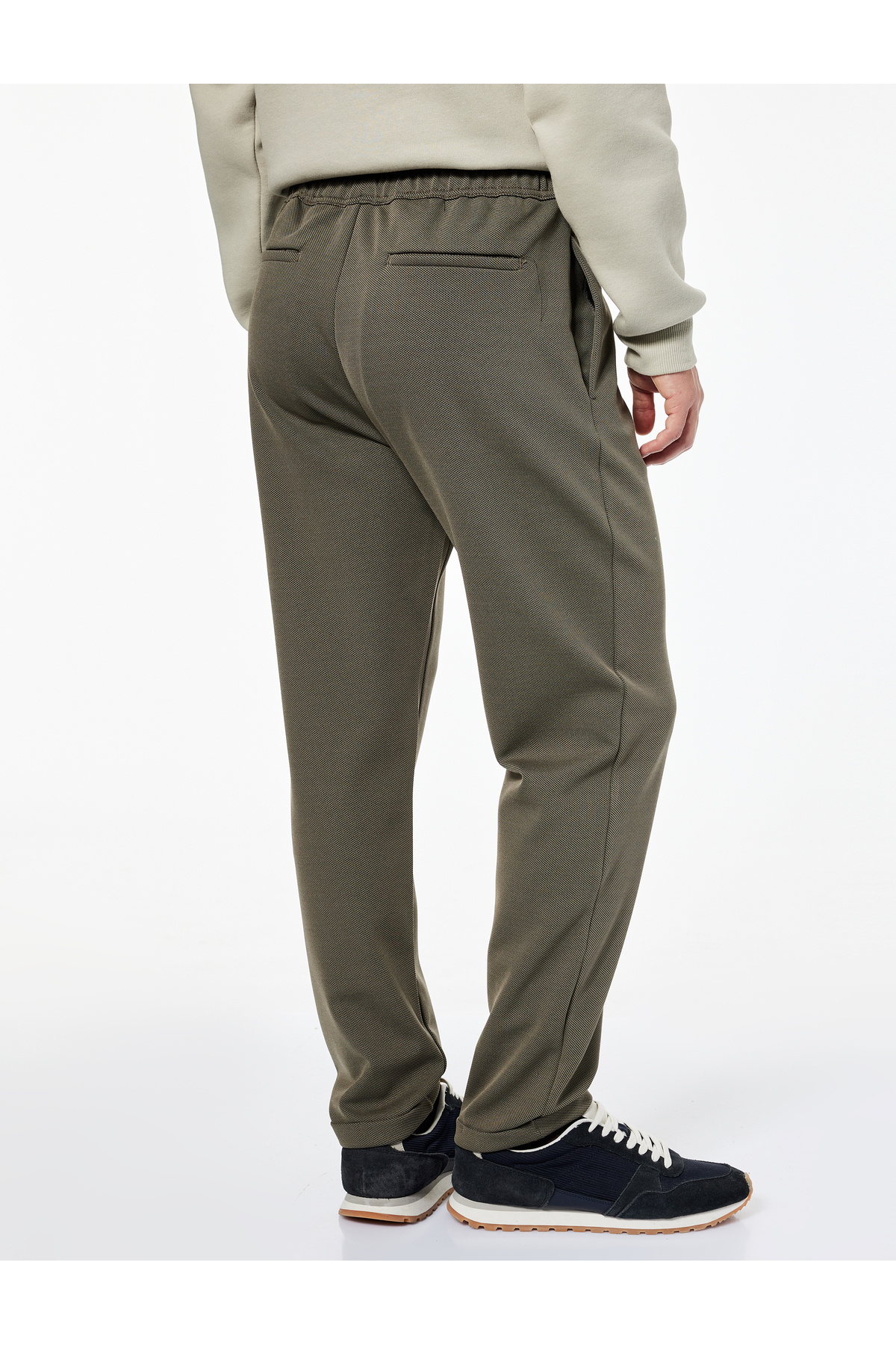 Straight Fit Pike Kumaş Cep Detaylı Rahat Kesim Beli Bağcıklı Pantolon