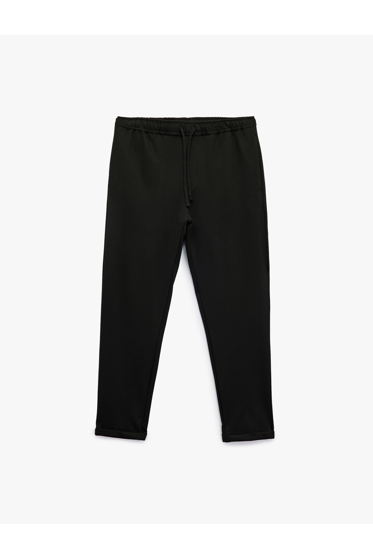 Straight Fit Pike Kumaş Cep Detaylı Rahat Kesim Beli Bağcıklı Pantolon