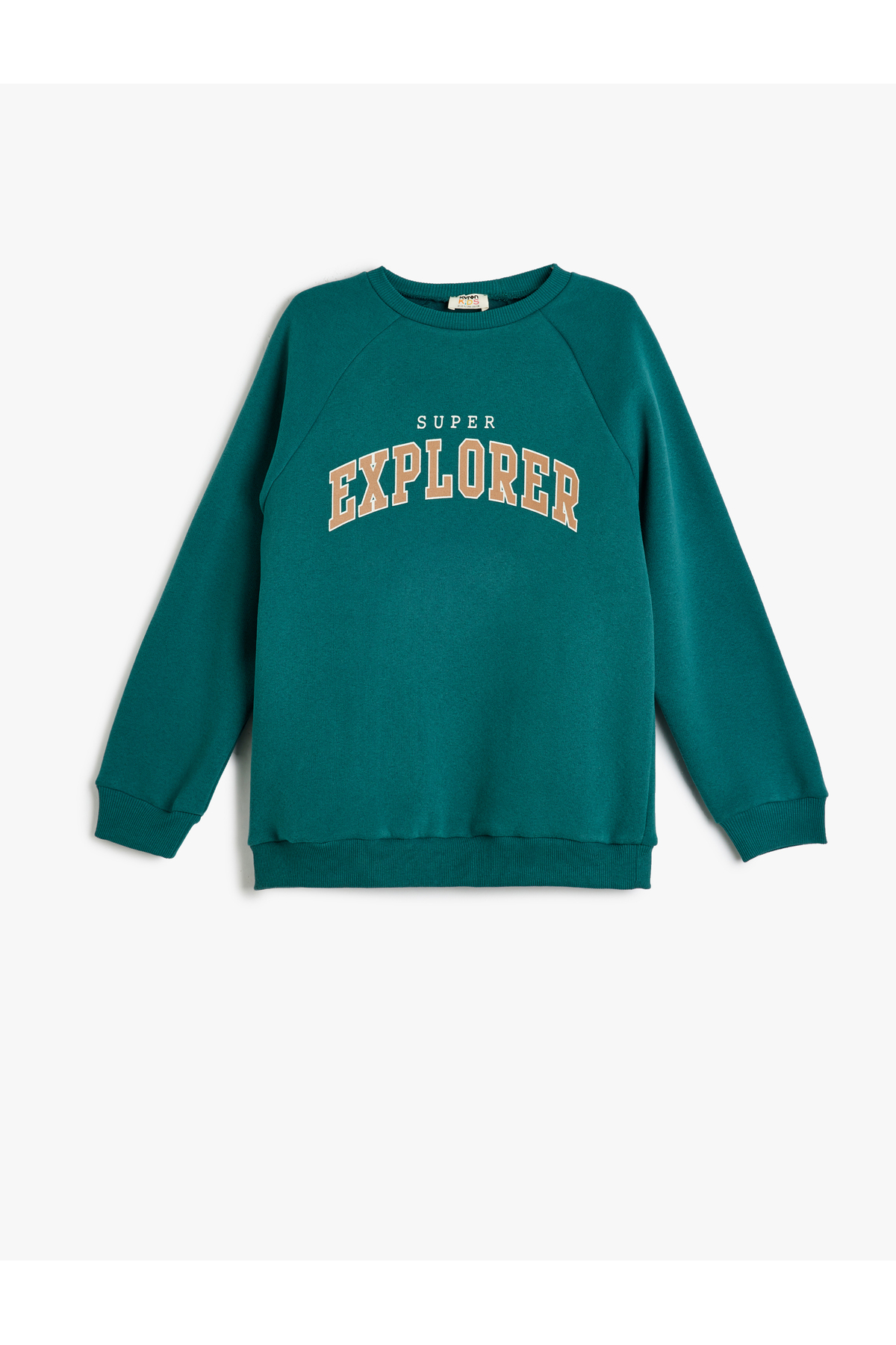 Sweatshirt Uzun Kollu Bisiklet Yaka Slogan Baskı Detaylı Şardonlu