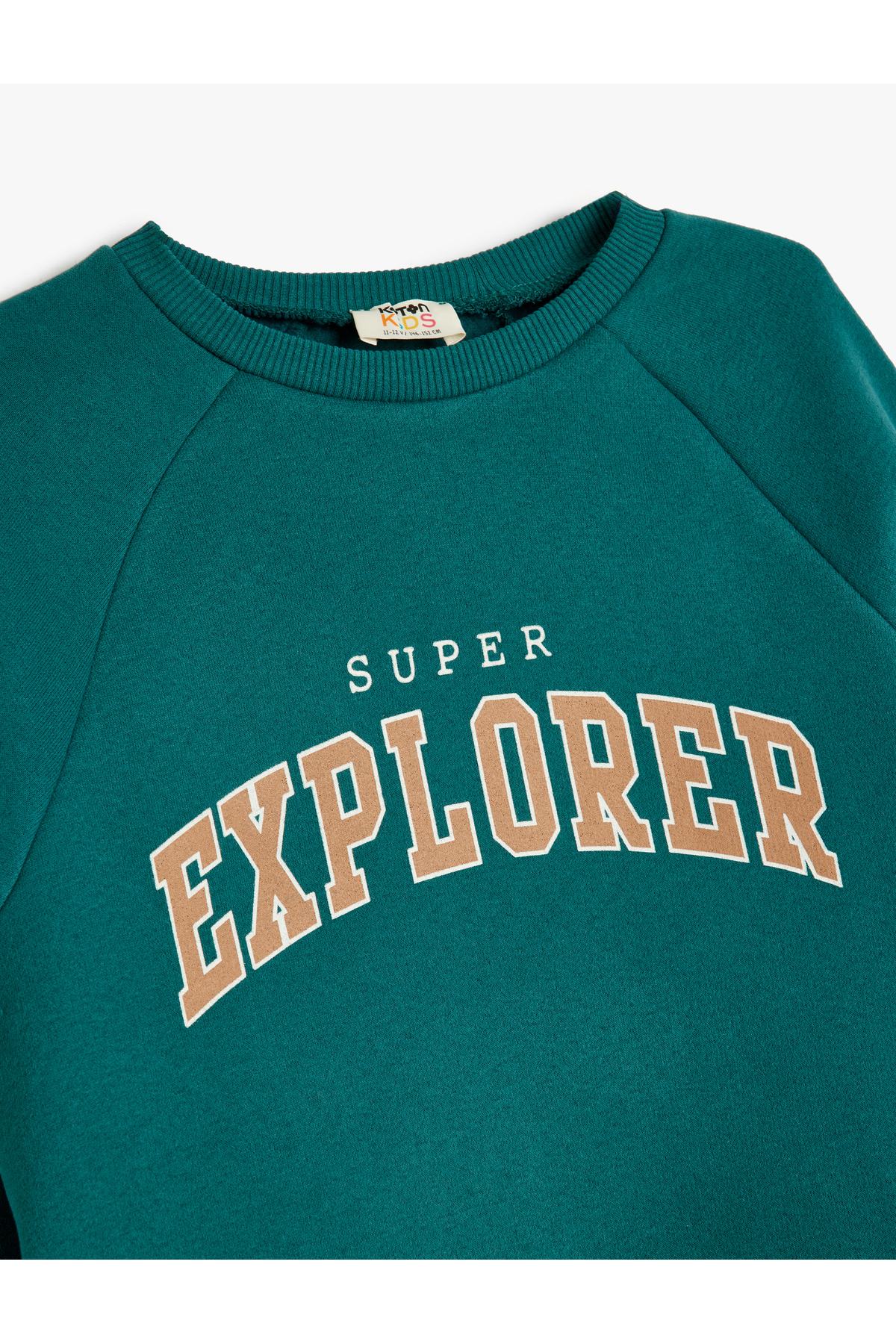 Sweatshirt Uzun Kollu Bisiklet Yaka Slogan Baskı Detaylı Şardonlu