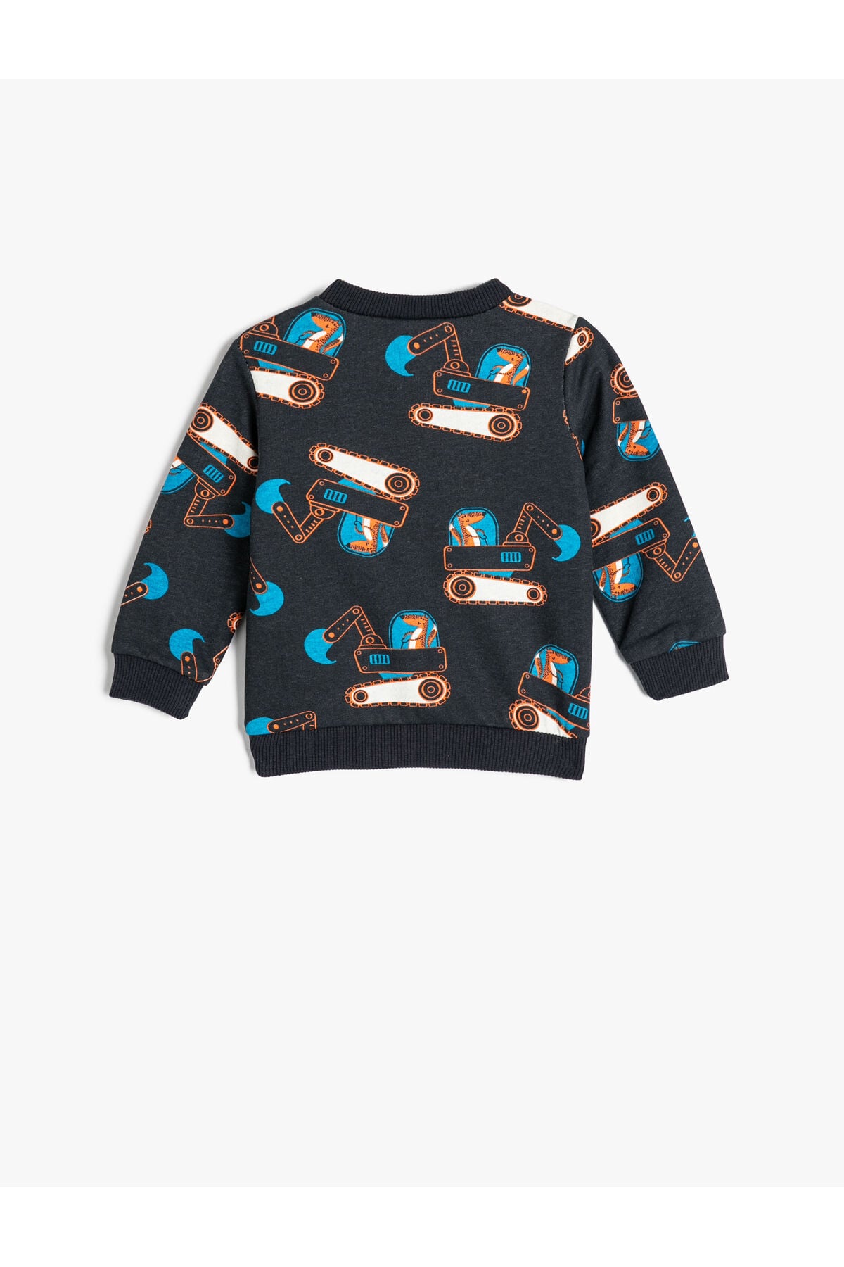 Sweatshirt Vinç Baskılı Bisiklet Yaka Uzun Kollu Şardonlu