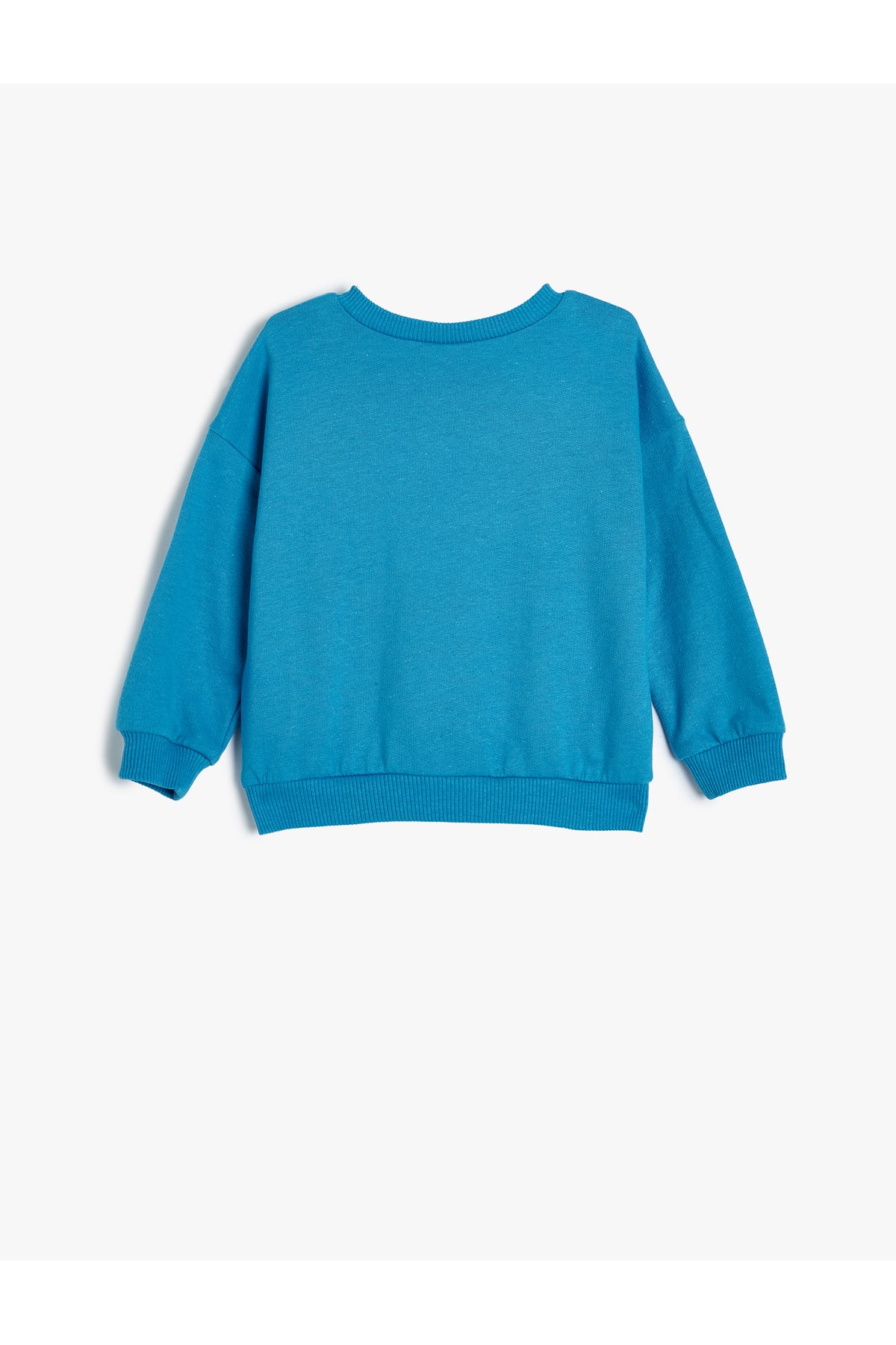 Sweatshirt Vinç Baskılı Uzun Kollu Bisiklet Yaka Şardonlu Pamuklu
