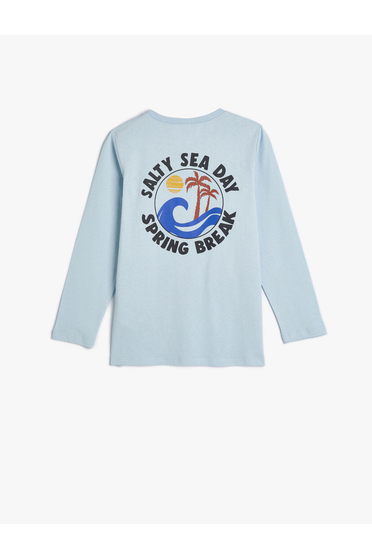 Sweatshirt Yaz Temalı Baskılı Uzun Kollu Bisiklet Yaka Pamuklu