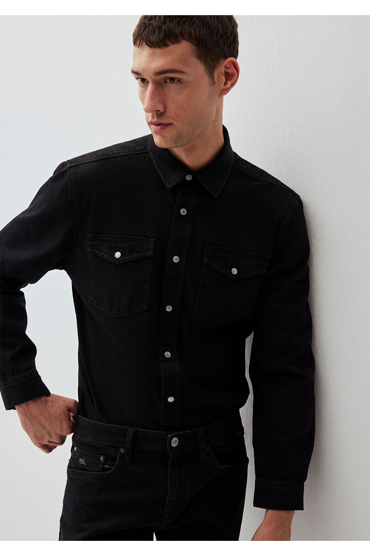 Ted Koyu Dumanlı Jean Gömlek Slim Fit / Dar Kesim 0210909-87934