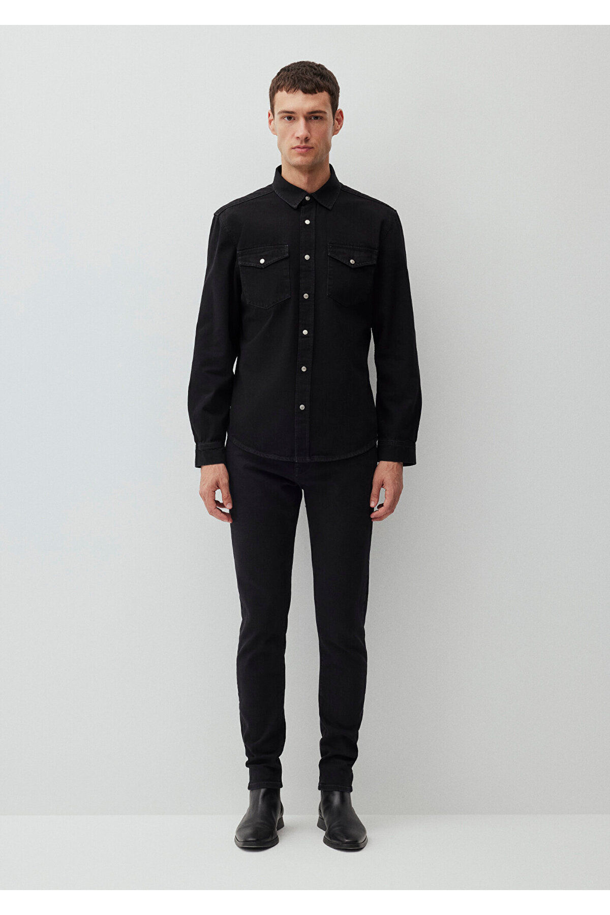 Ted Koyu Dumanlı Jean Gömlek Slim Fit / Dar Kesim 0210909-87934