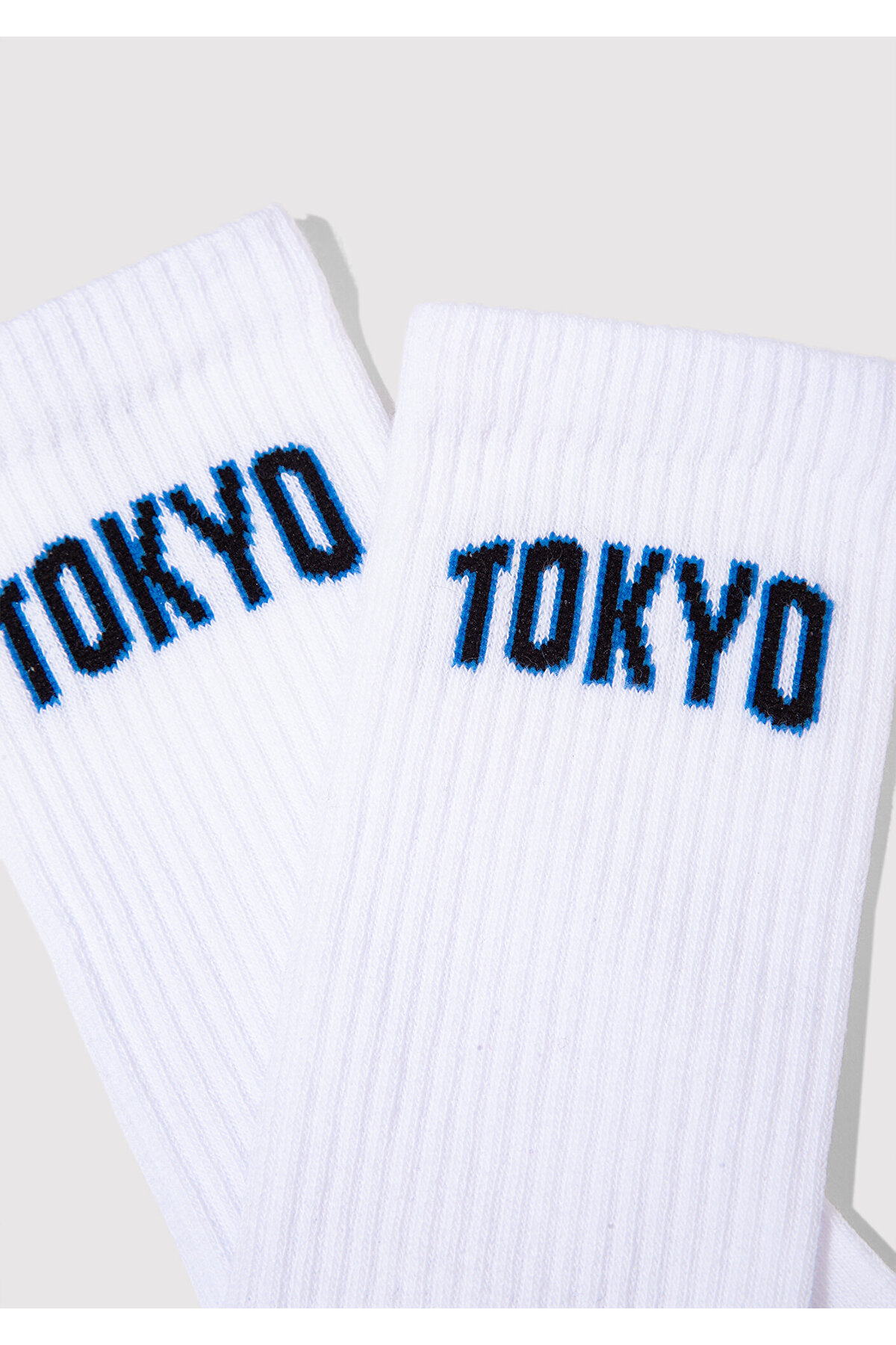 Tokyo Baskılı Beyaz Soket Çorap 0911967-620