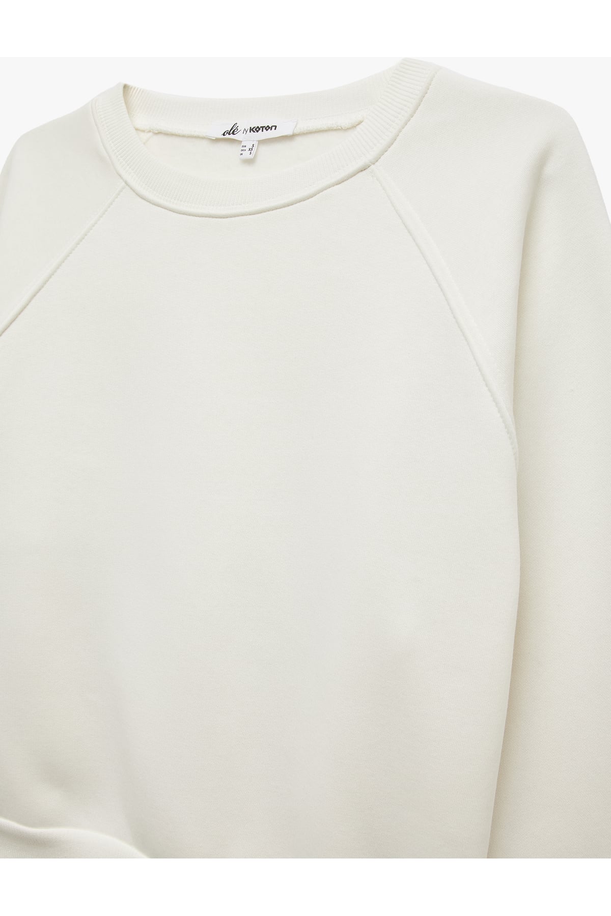 Üç İplik Şardonlu Dikiş Detaylı Bisiklet Yaka Oversize Sweatshirt