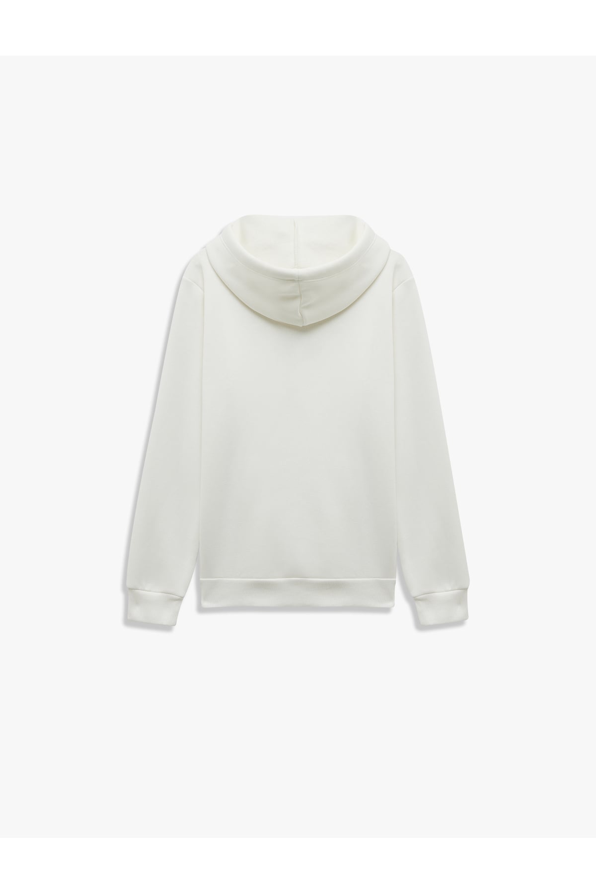 Üç İplik Şardonlu Nakış Detaylı Kanguru Cepli Kapüşonlu Sweatshirt