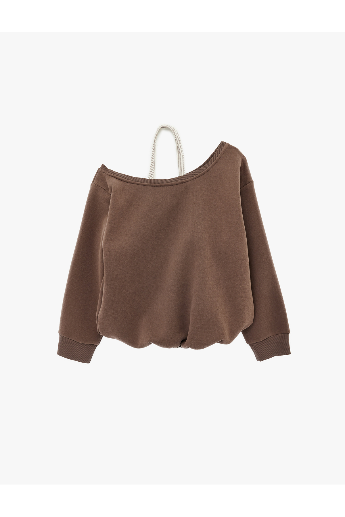 Üç İplik Şardonlu Uzun Kollu Baskılı Halter Yaka Sweatshirt