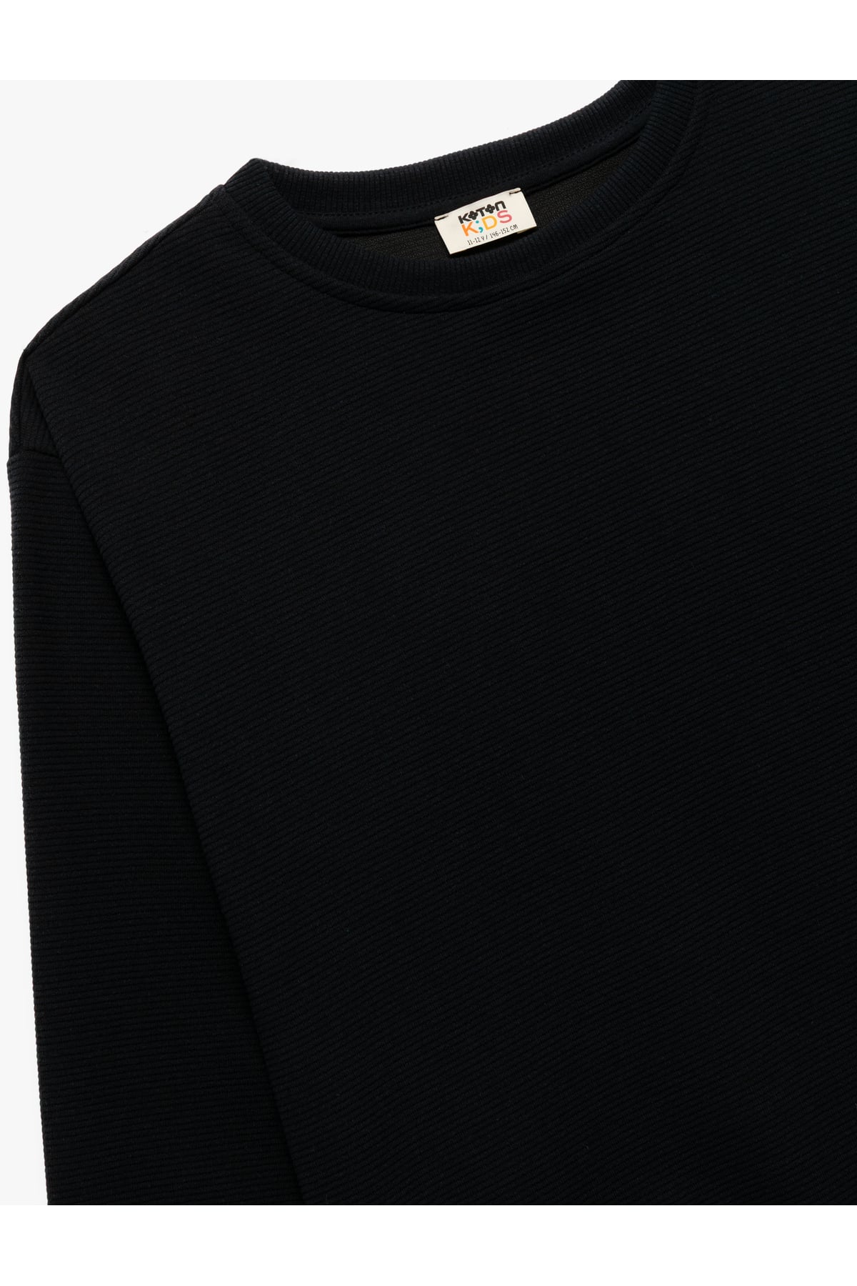 Uzun Kollu Bisiklet Yaka Basic Sweatshirt