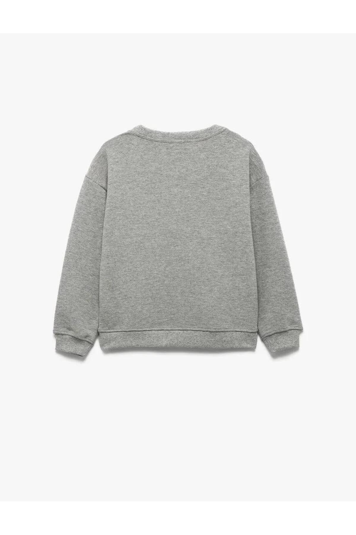 Uzun Kollu Bisiklet Yaka Basic Sweatshirt