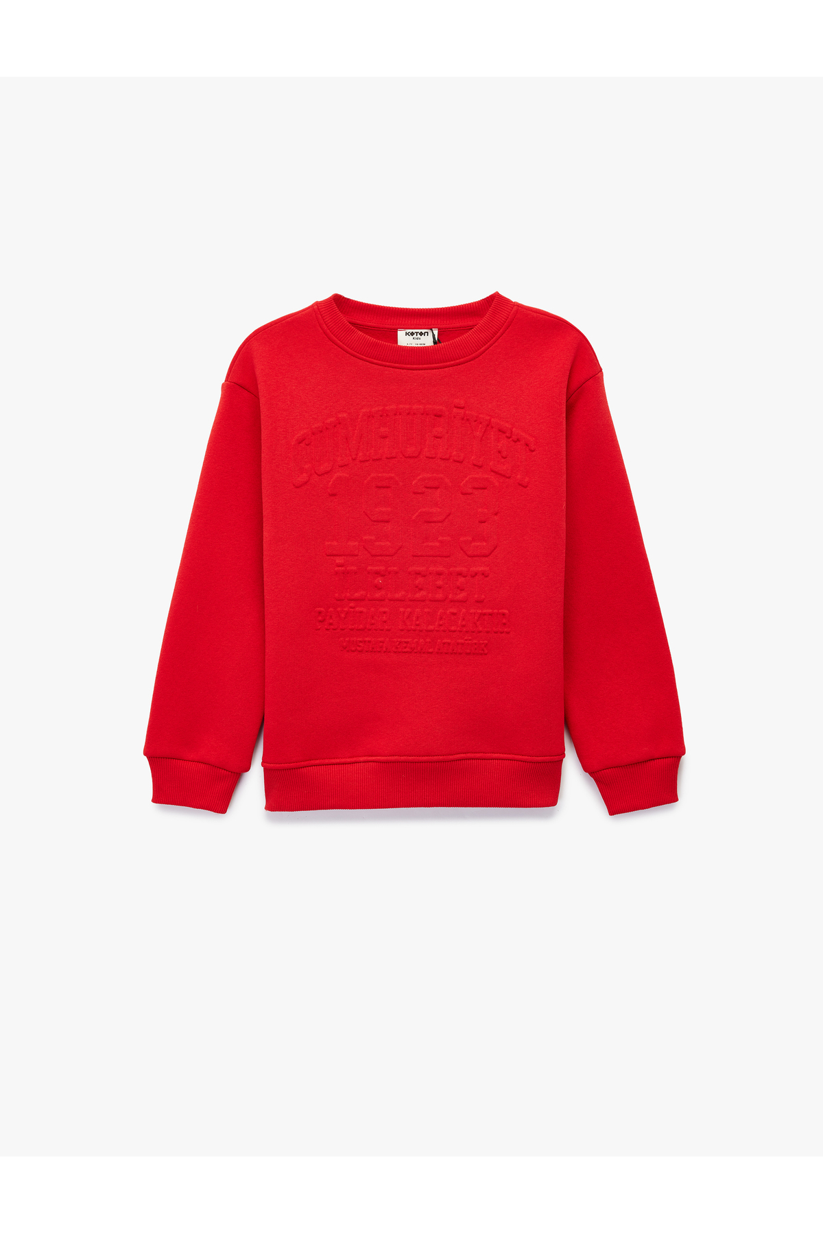 Uzun Kollu Bisiklet Yaka Cumhuriyet Baskılı Şardonlu Sweatshirt