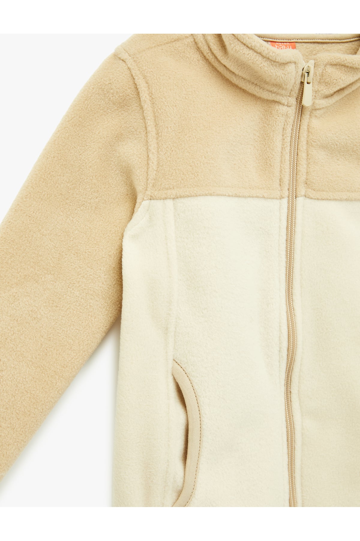 Uzun Kollu Dik Yaka Fermuarlı Polar Sweatshirt