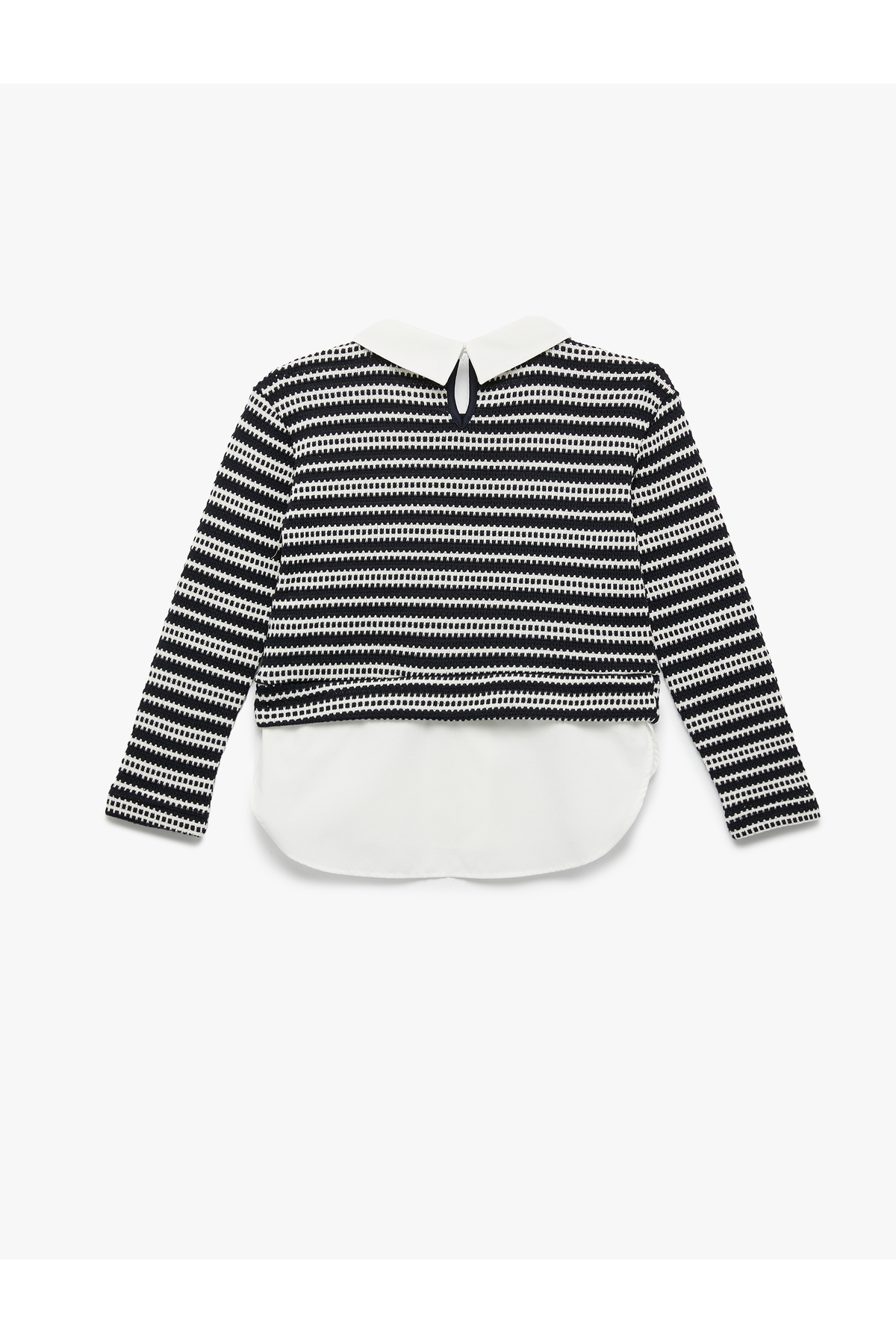 Uzun Kollu Gömlek Yaka Detaylı Sweatshirt