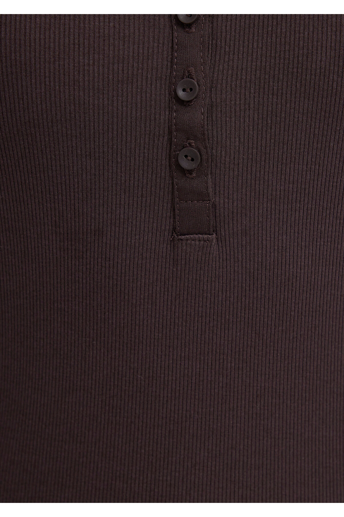 Uzun Kollu Kahverengi Tişört Fitted / Vücuda Oturan Kesim 1613843-70240