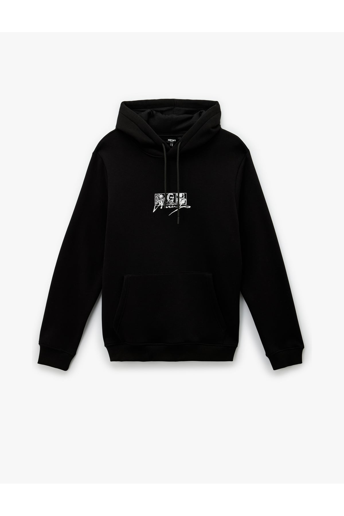 Uzun Kollu Kapşonlu Şardonlu Lisanslı Van Gogh Baskılı Sweatshirt