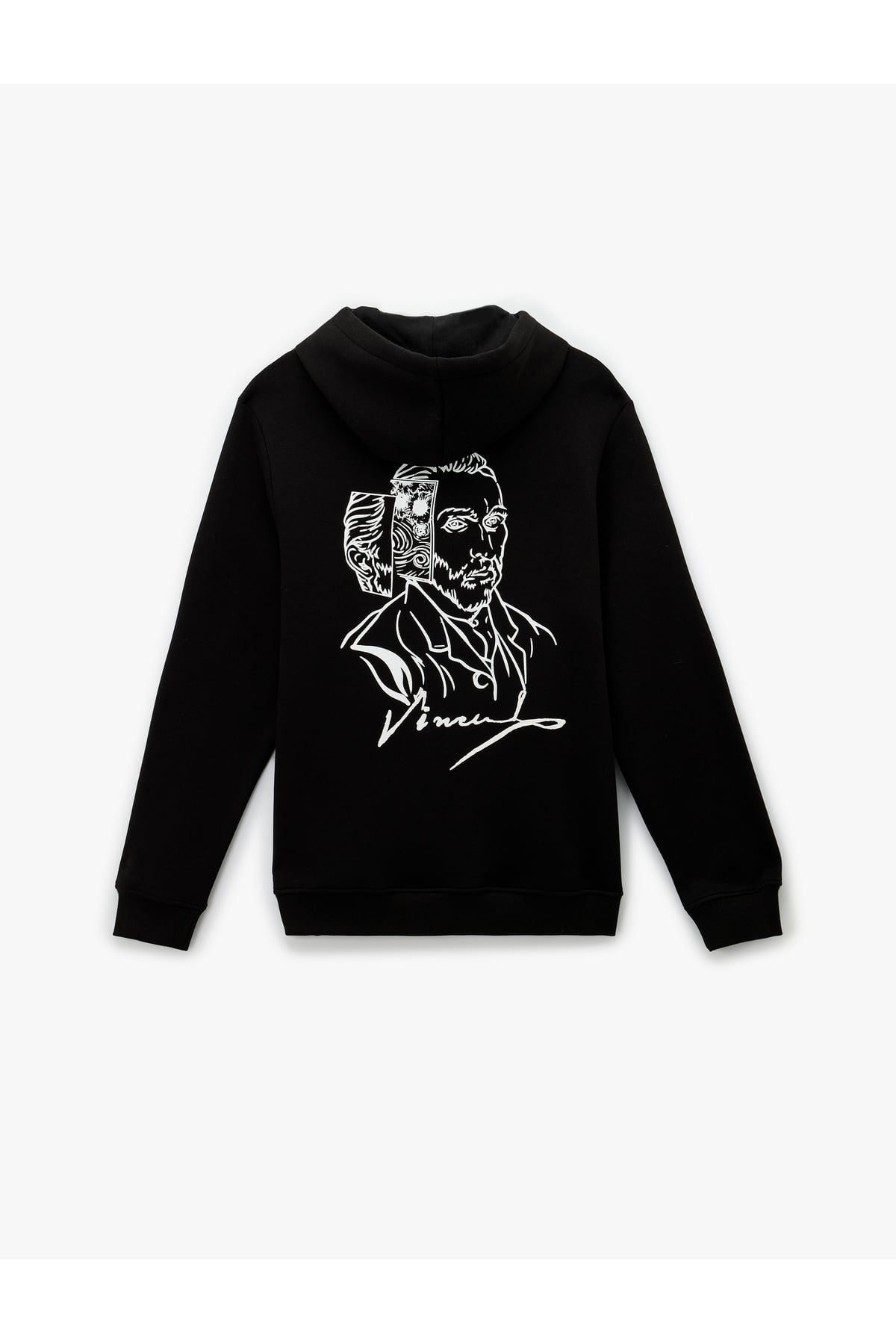 Uzun Kollu Kapşonlu Şardonlu Lisanslı Van Gogh Baskılı Sweatshirt