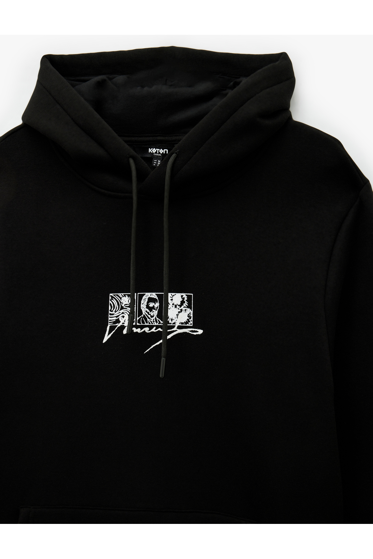 Uzun Kollu Kapşonlu Şardonlu Lisanslı Van Gogh Baskılı Sweatshirt