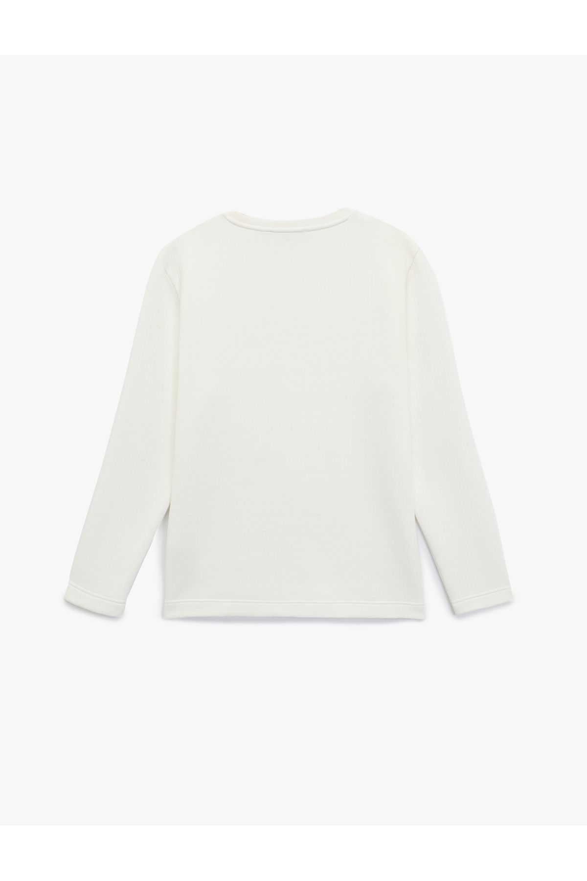 Uzun Kollu Pamuklu Bisiklet Yaka Basic Sweatshirt