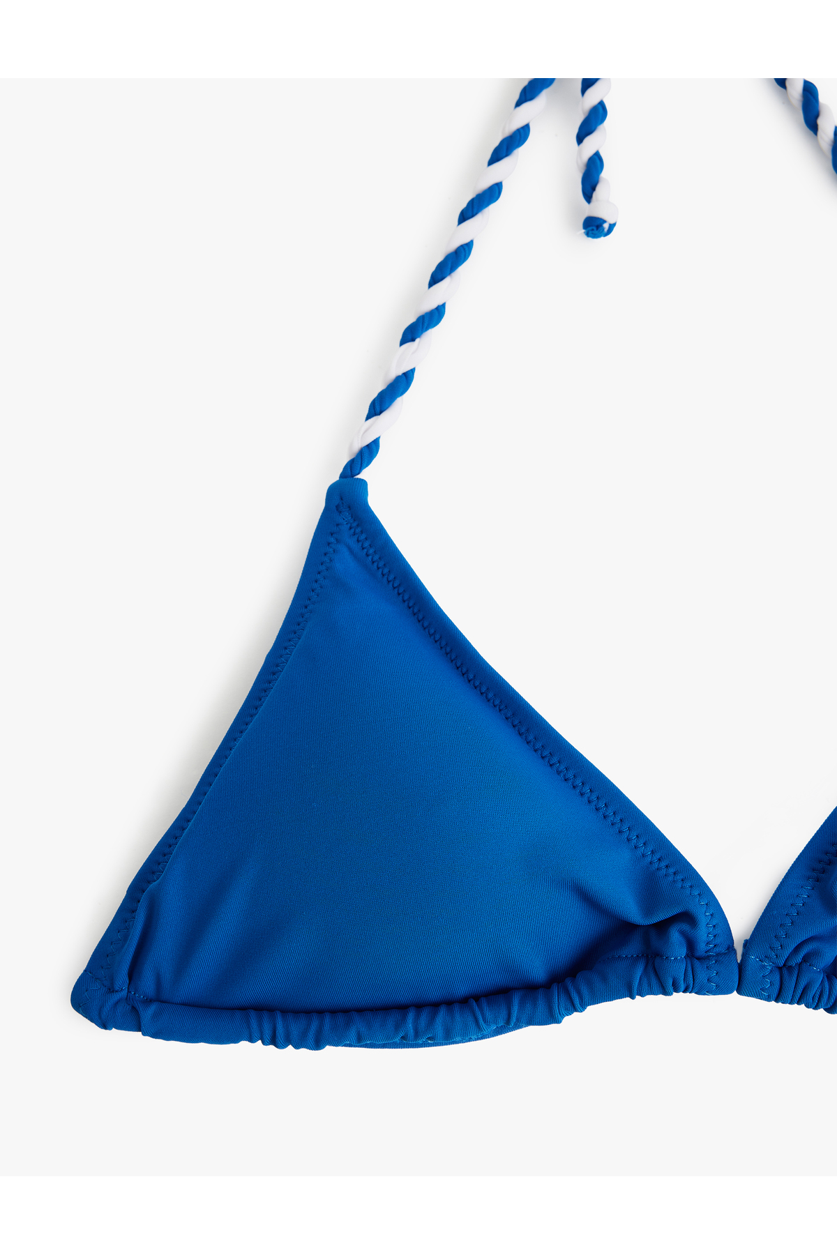 V Yaka Boyundan Bağlamalı İpli Üçgen Bikini Üstü