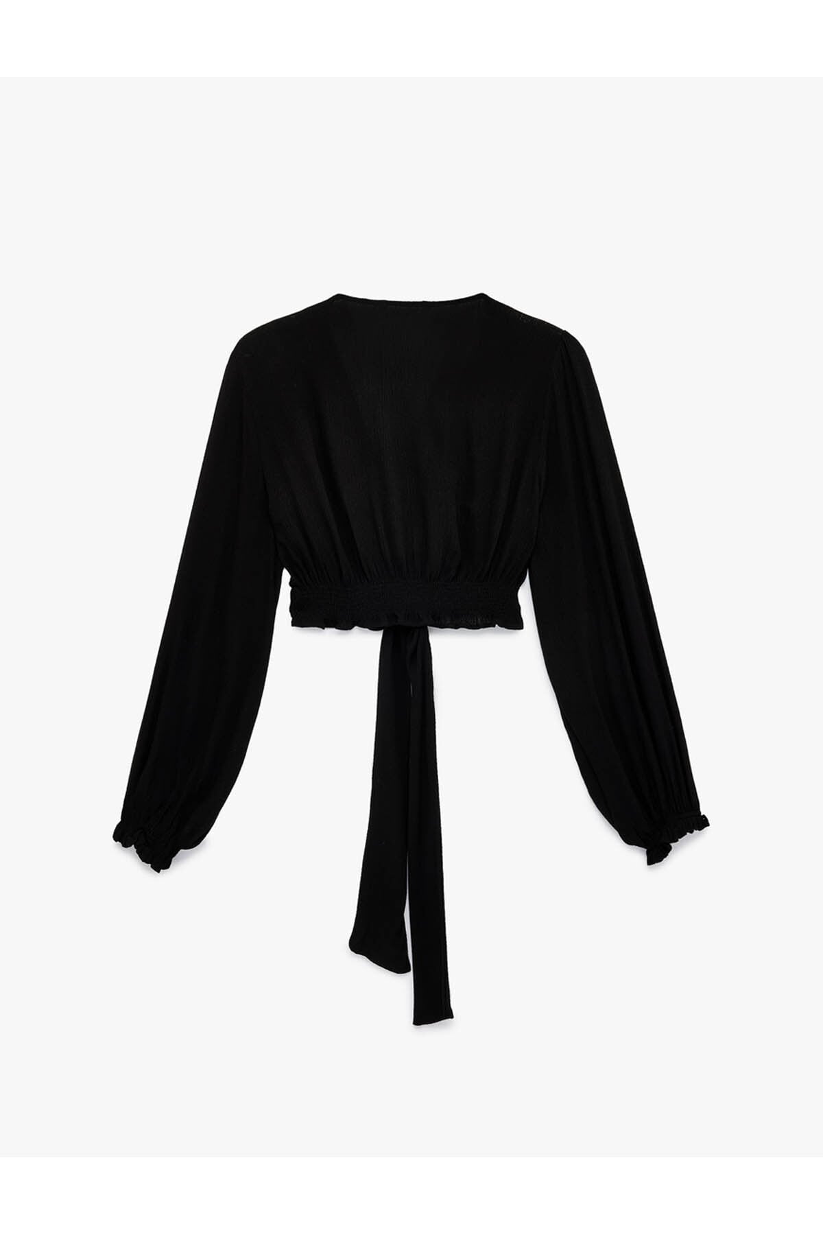 V Yaka Crop Kadın Bluz 6SAK60019EW