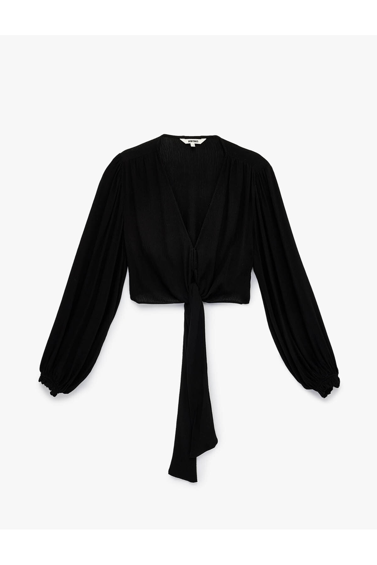 V Yaka Crop Kadın Bluz 6SAK60019EW