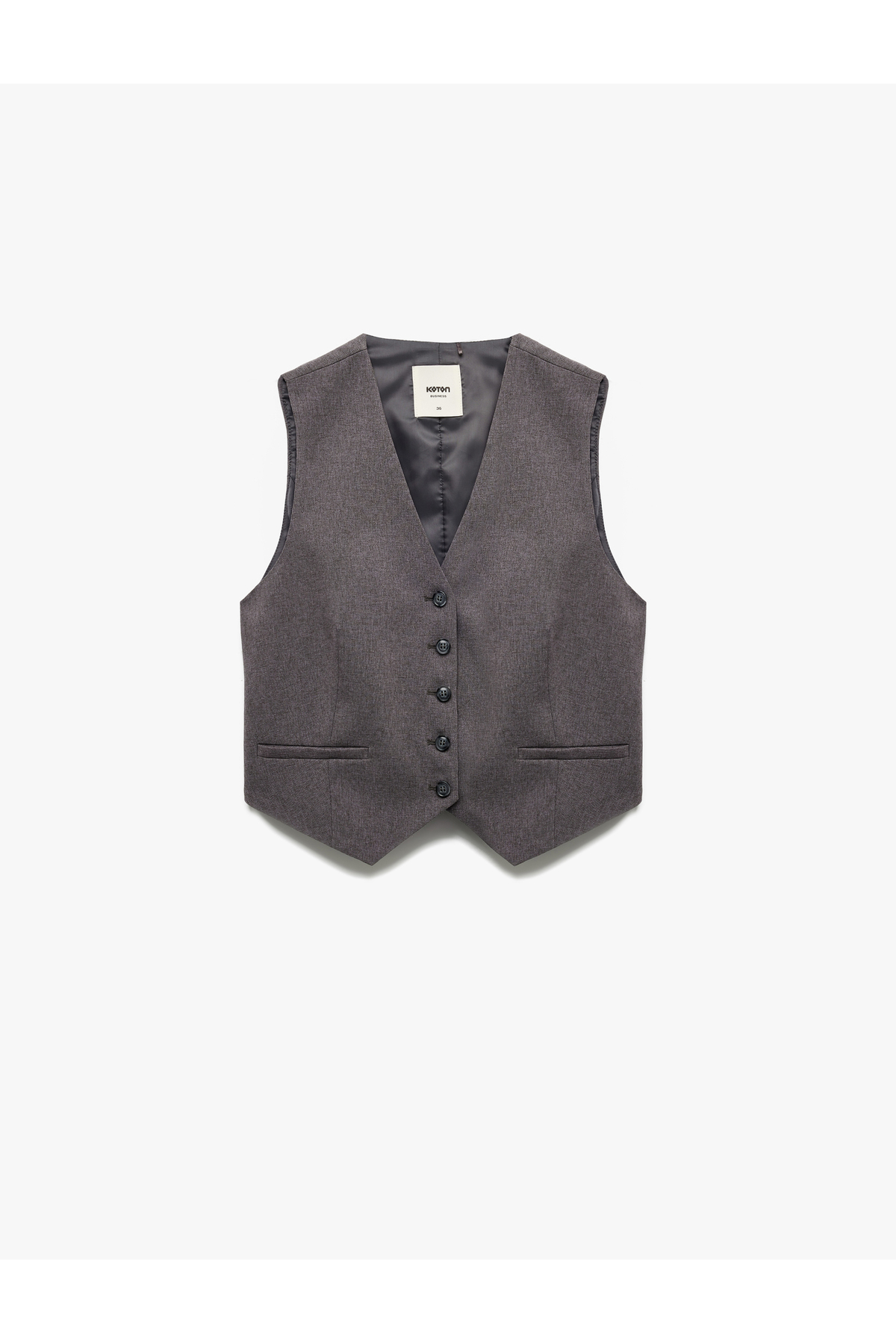 V Yaka Düğmeli Blazer Yelek