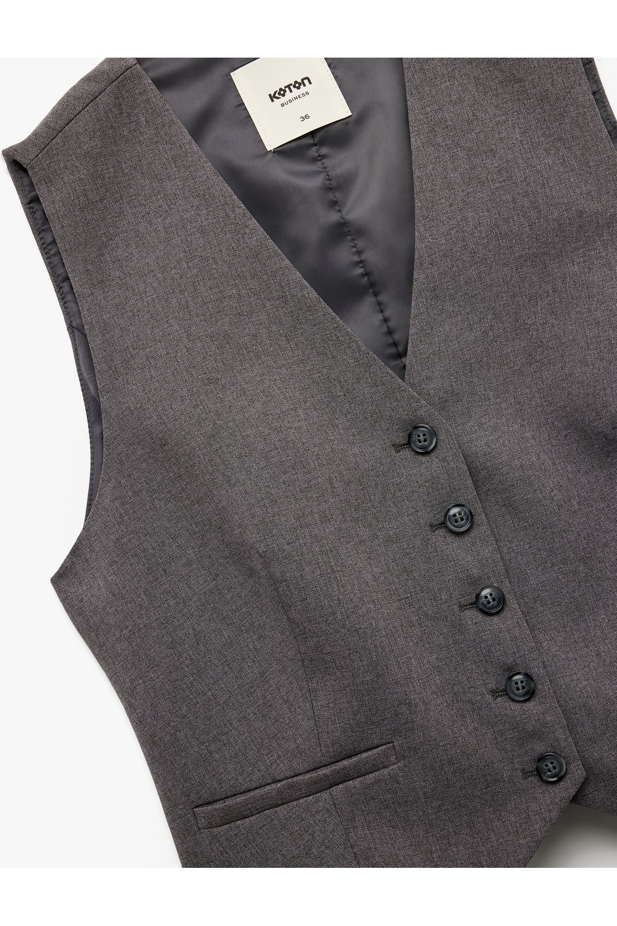 V Yaka Düğmeli Blazer Yelek