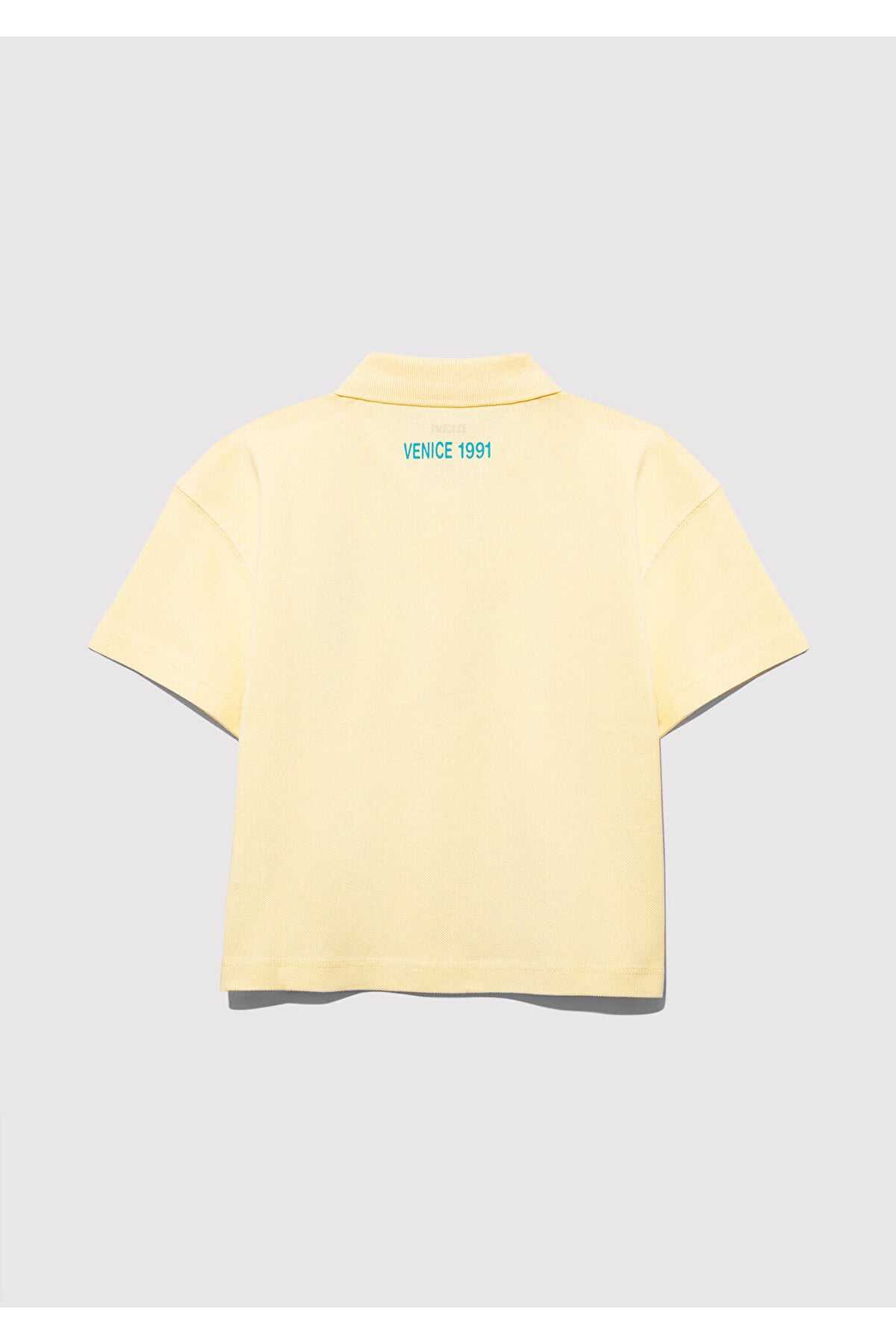 Venice 1991 Baskılı Sarı Polo Tişört Loose Fit / Bol Rahat Kesim 7610335-89143