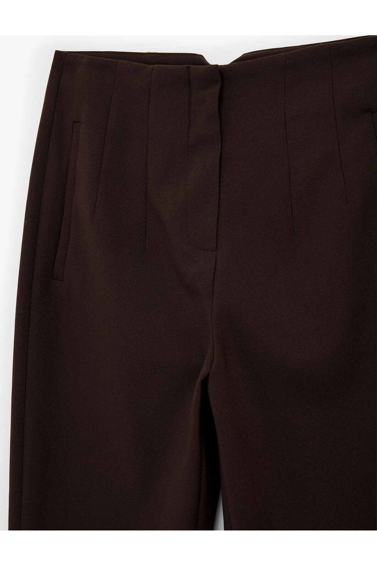 Viskon Karışımlı Ekstra Yüksek Bel Slim Fit Cigarette Pantolon