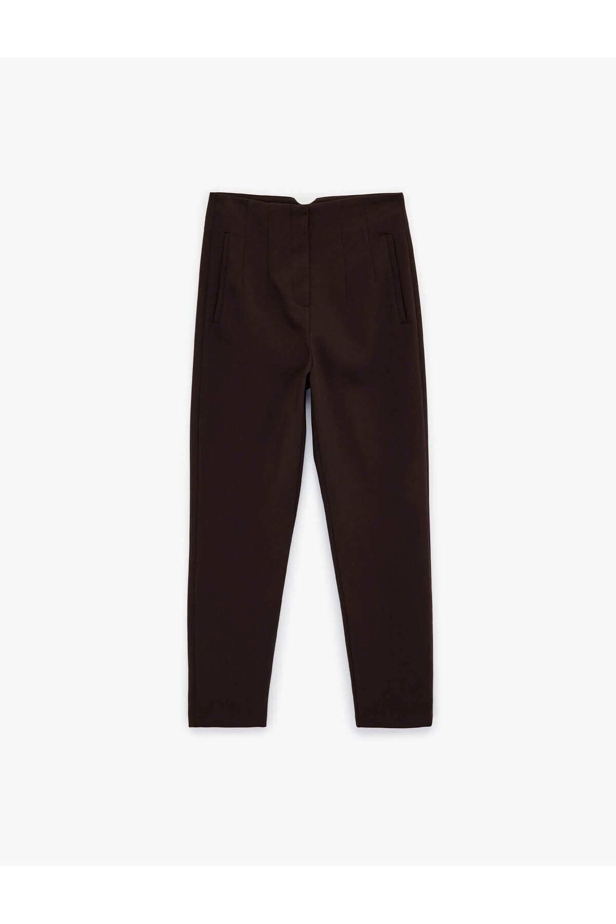 Viskon Karışımlı Ekstra Yüksek Bel Slim Fit Cigarette Pantolon