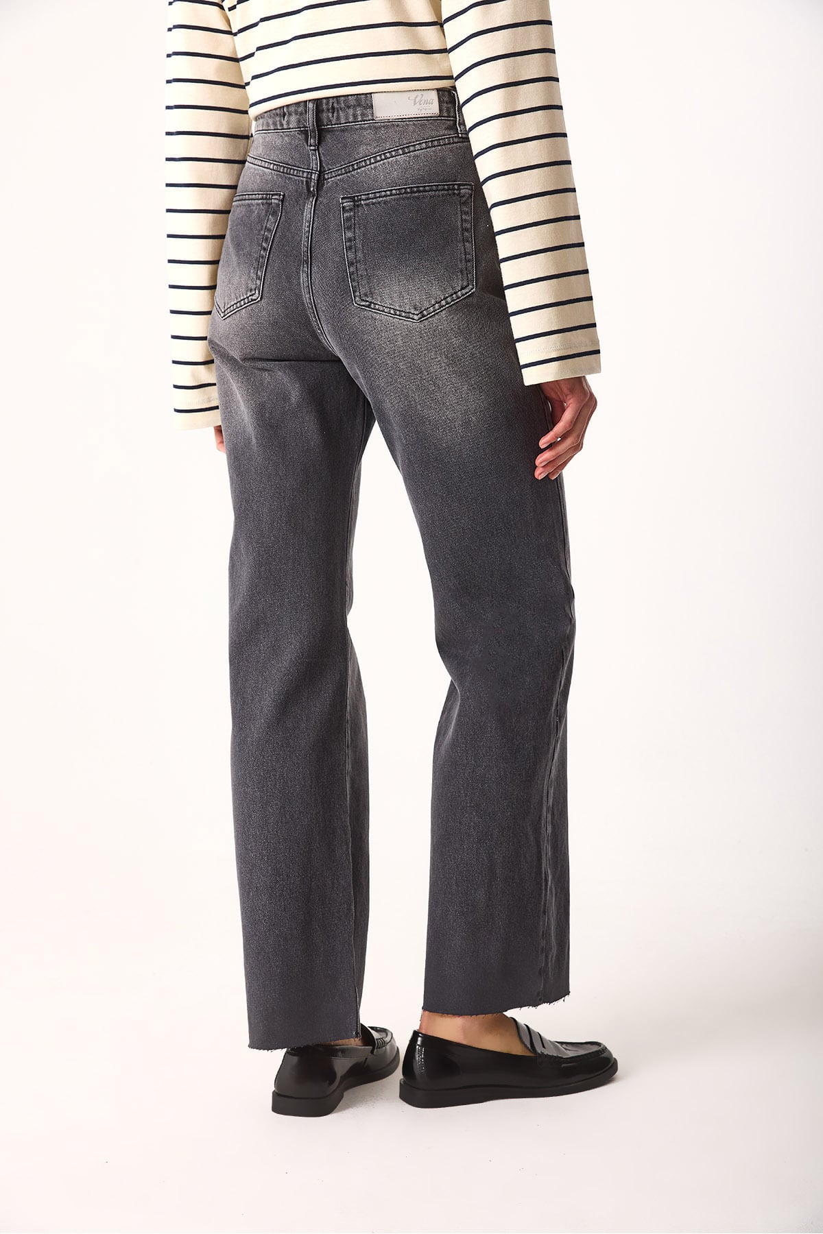 Wanda Antrasit Wide Leg Jean Pantolon-ANTRASİT